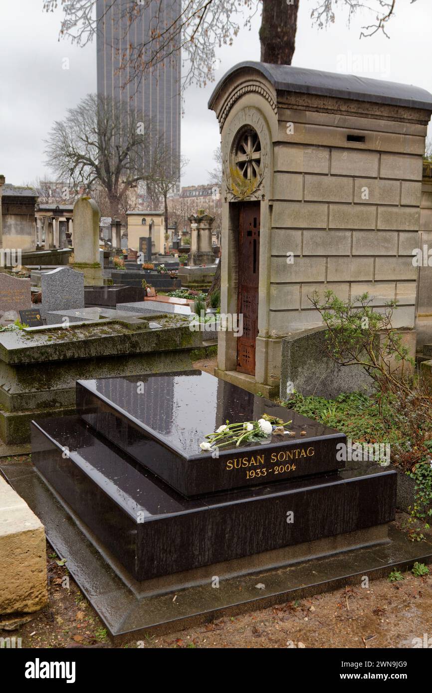 Susan Lee Sontags Grab - Montparnasse Friedhof - Paris Stockfoto