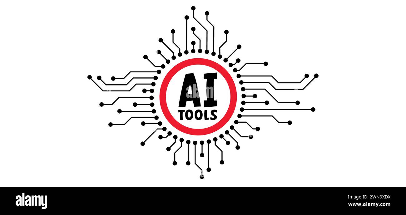 Stopp, kein KI-Text, Bildgenerator. Verbotene, künstliche Intelligenz Ai. Technologie, künstliche Intelligenz, Computer und Systeme, die verstehen Stockfoto