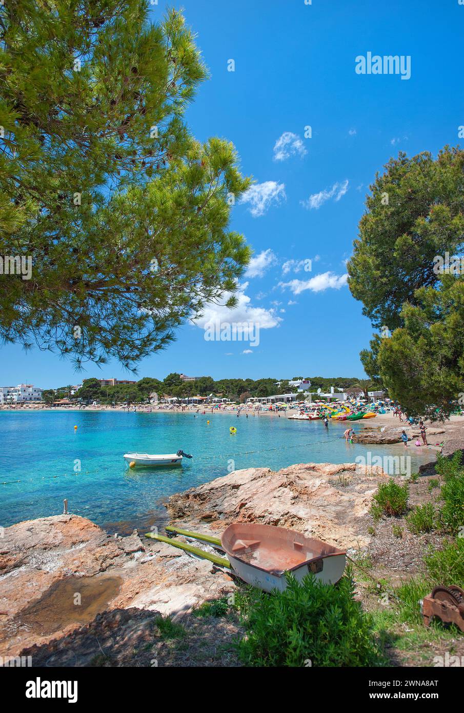 Strand von Es Cana, Ibiza, Balearen, Spanien Stockfoto