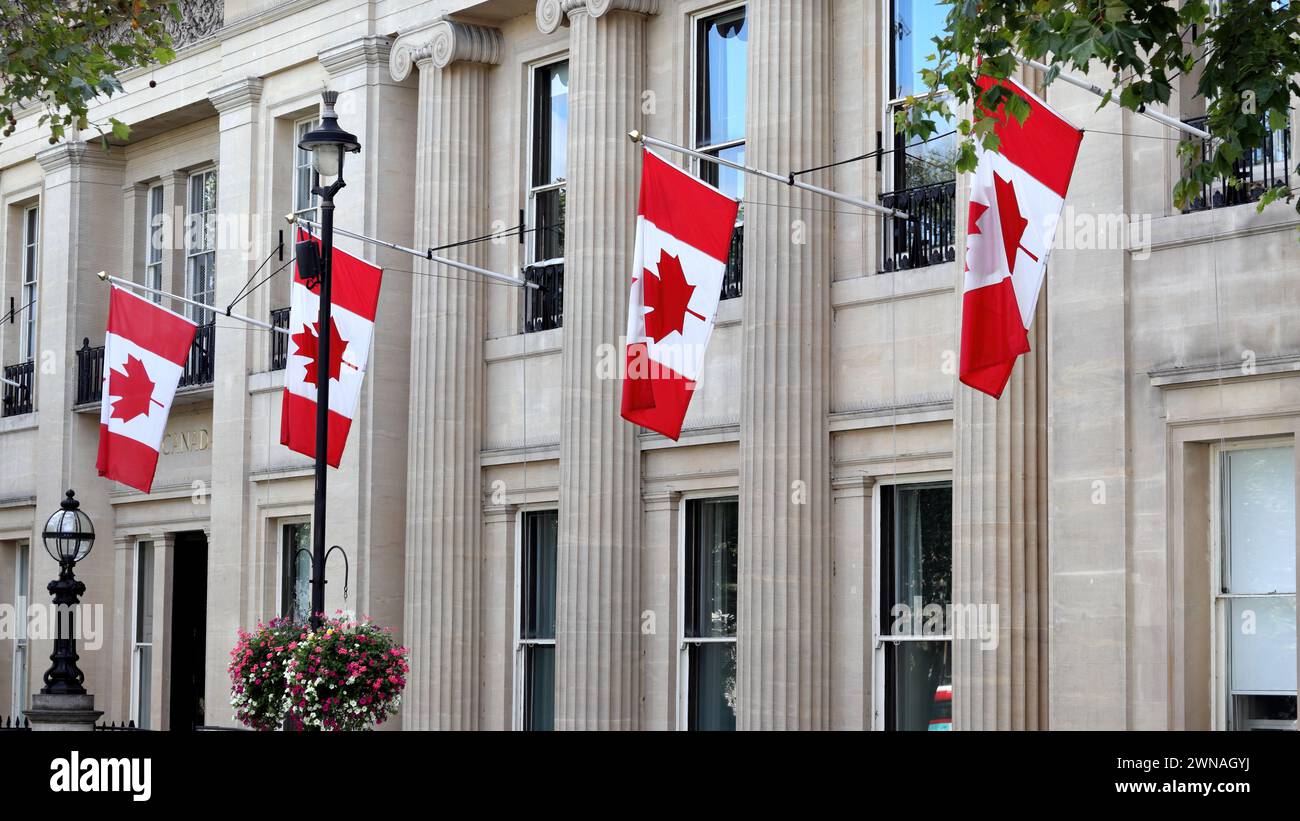 Die High Commission of Canada im Vereinigten Königreich, untergebracht im Canada House am Trafalgar Square im Zentrum von London Stockfoto