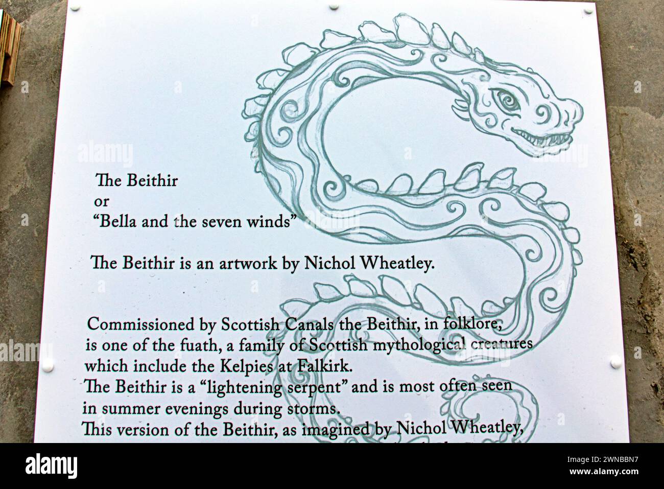 Glasgow, Schottland, Großbritannien. 1. März 2024: Heute wird die 120 Fuß lange Schlange Bella the Beithir fertiggestellt und enttarnt, das Kopfstück von Schottlands größtem Mosaikkunstprojekt. „Pretty Things“ Bella Tribut an der Stockingfield Bridge, Bella, die Schlange, benannt nach der Schöpfung des ikonischen Autors Alisdair Gray in seinem Buch, das den Oscar-Film hervorbrachte. Das Community-basierte Kunstprojekt schuf es unter der Leitung eines Freundes des Autors Nichol Wheatley, der es als Atribute nach Bella Baxter benannte. Credit Gerard Ferry/Alamy Live News Stockfoto