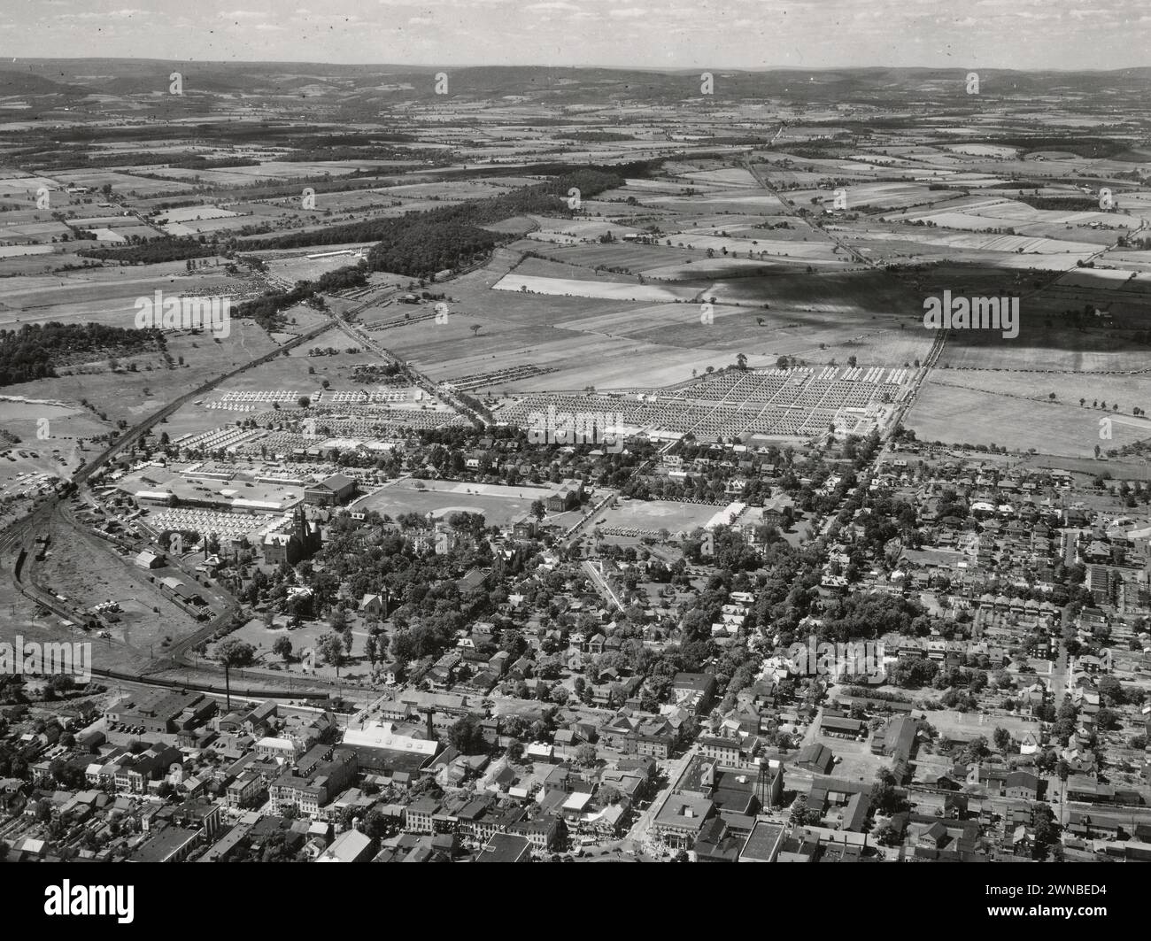 Luftaufnahme des Veteranenlagers in Gettysburg zum 75. Jahrestag der Schlacht - Juli 1938 Stockfoto
