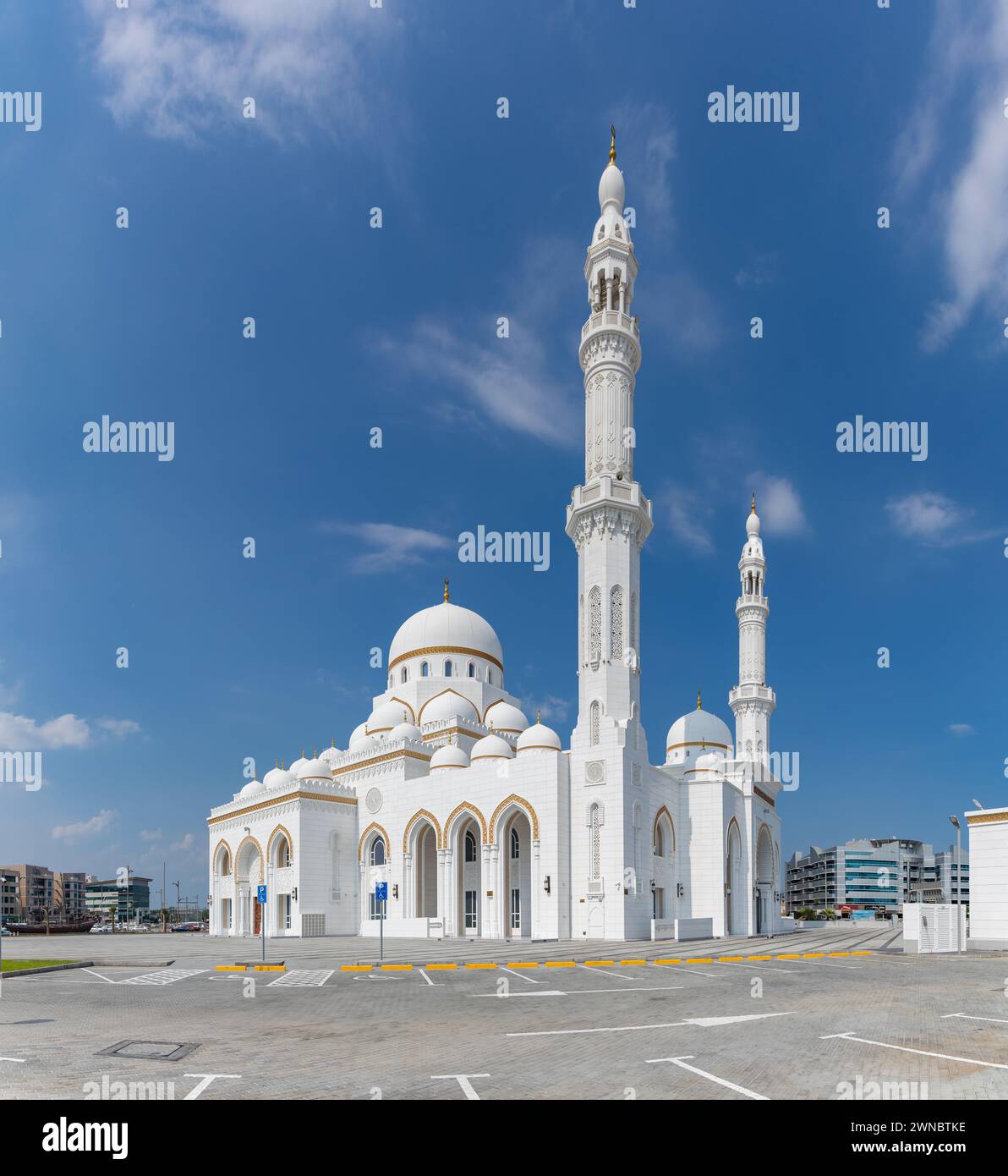 Ein Bild der Scheich-Rashid-bin-Mohammed-Moschee. Stockfoto