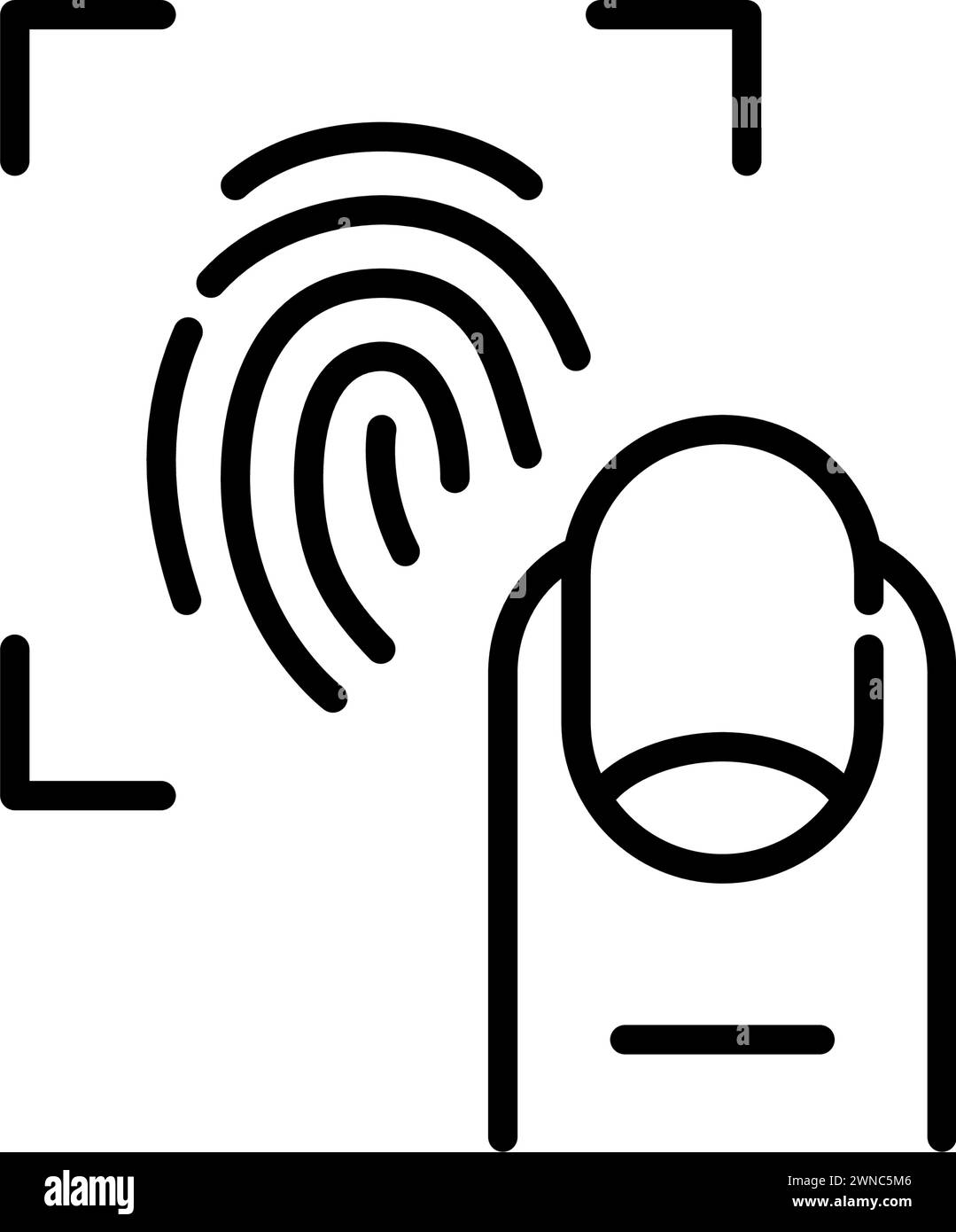 Fingerabdruckerkennungsscanner. Pixel Perfect Vektor-Symbol Stock Vektor