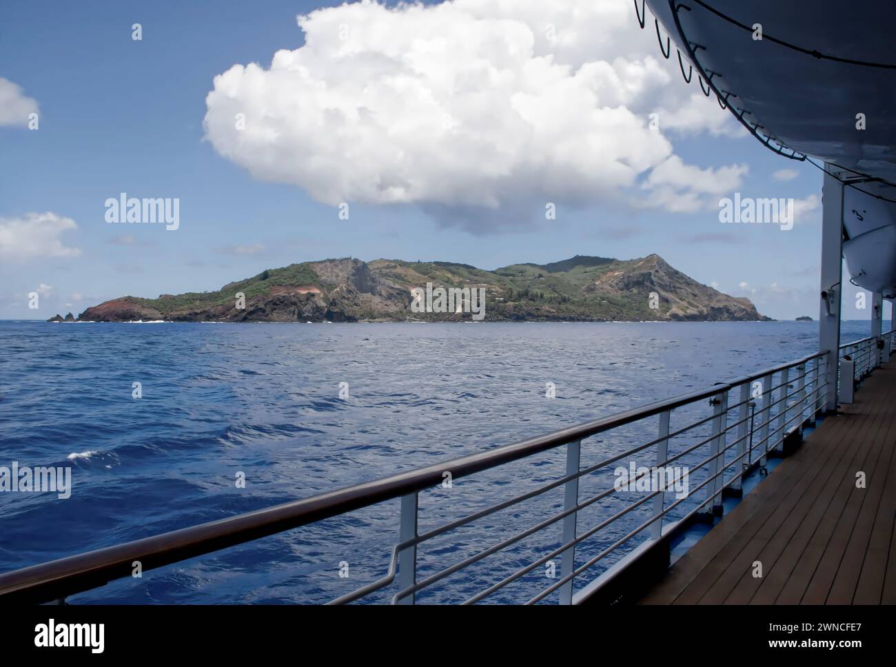 Ankunft auf Pitcairn Island Stockfoto