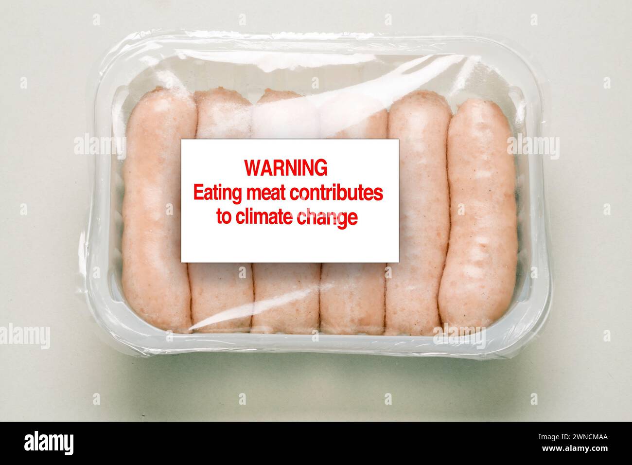 Einfluss des Fleischessens auf die Umwelt, Kompositbild Stockfoto