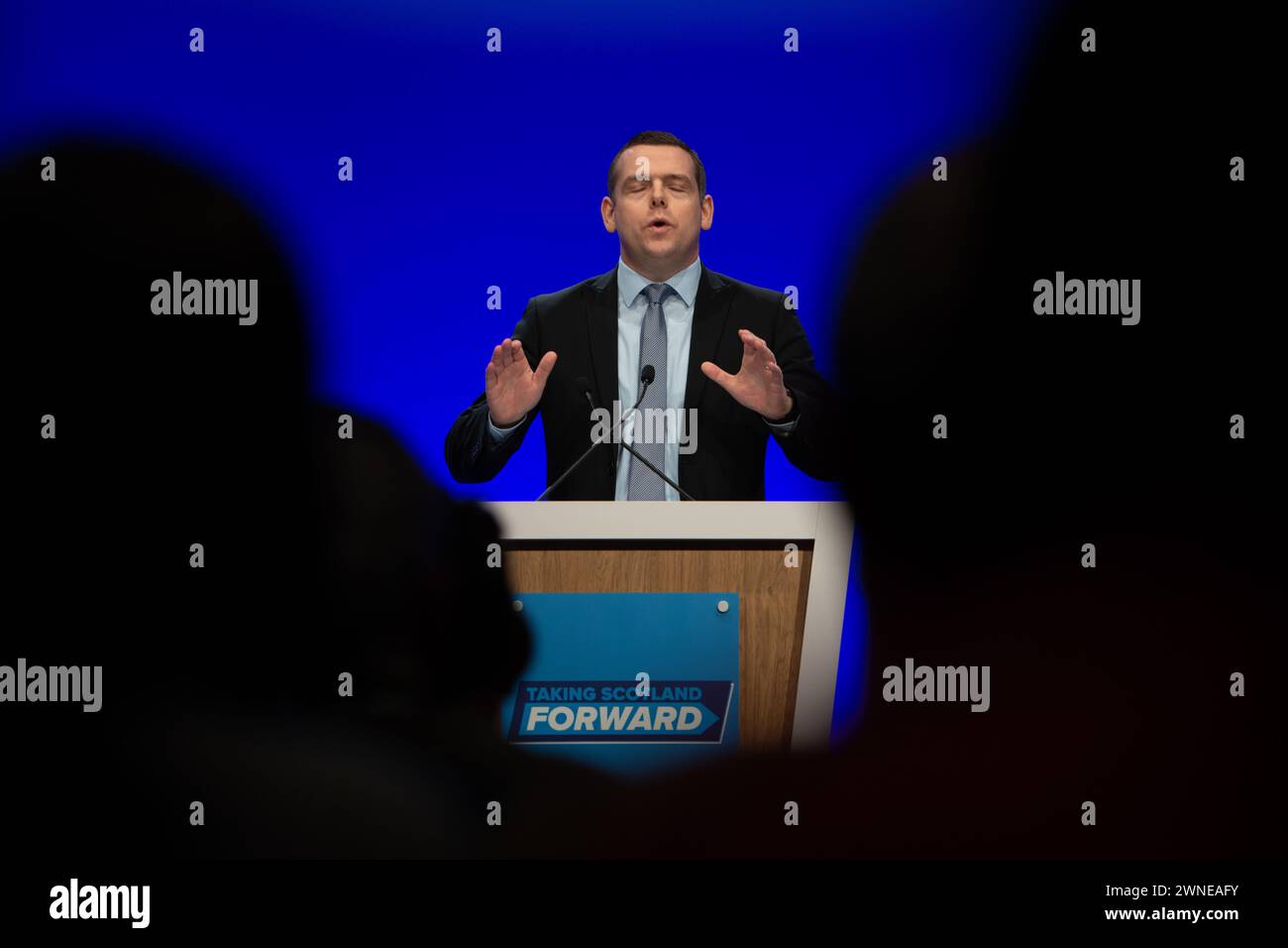 Aberdeen, Schottland, Großbritannien. März 2024. Scottish Conservative Conference 2024: Douglas Ross Keynote-Ansprache auf der Scottish Conservative Conference im P&J Live Events Venue, Aberdeen, Schottland, UK Credit: Kay Roxby/Alamy Live News Stockfoto