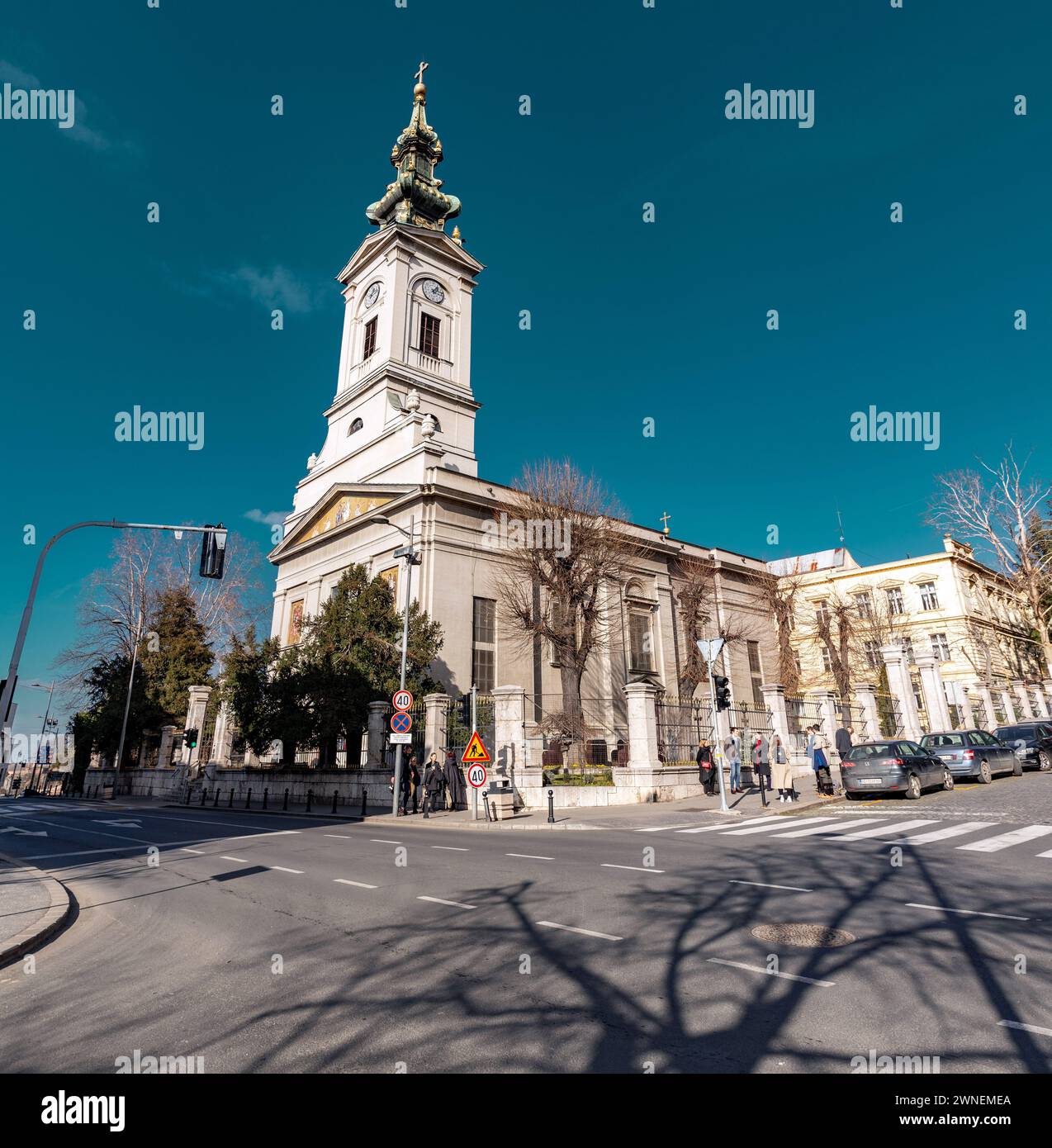 Belgrad, Serbien - 8. Februar 2024: Die Kathedrale Kirche St. Michael der Erzengel ist eine serbisch-orthodoxe Kathedrale im Zentrum von Belgrad, Ser Stockfoto