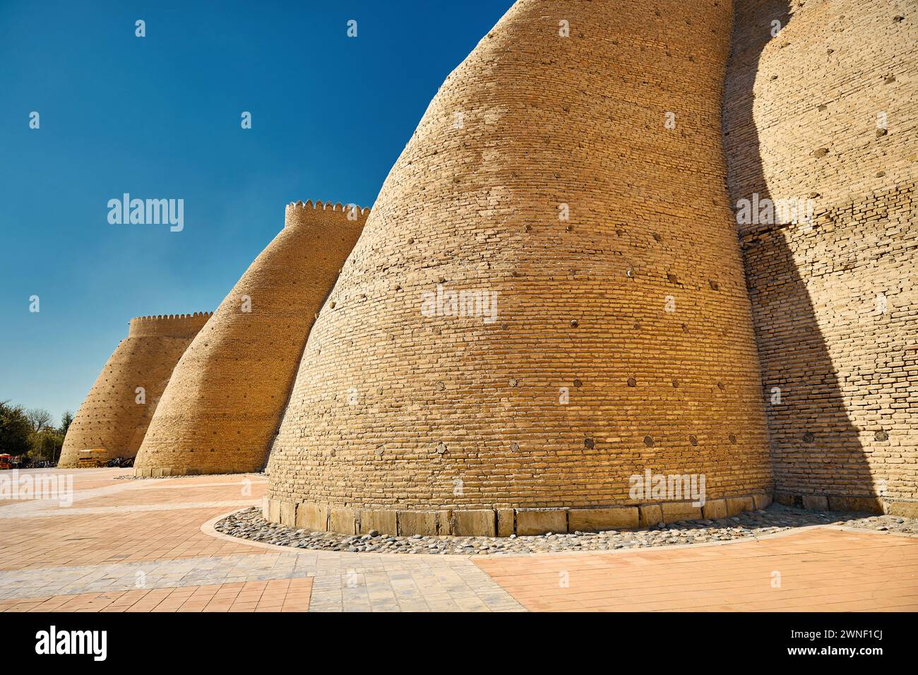 Mauern der Arche Buchara alte Forten in Usbekistan. Stockfoto