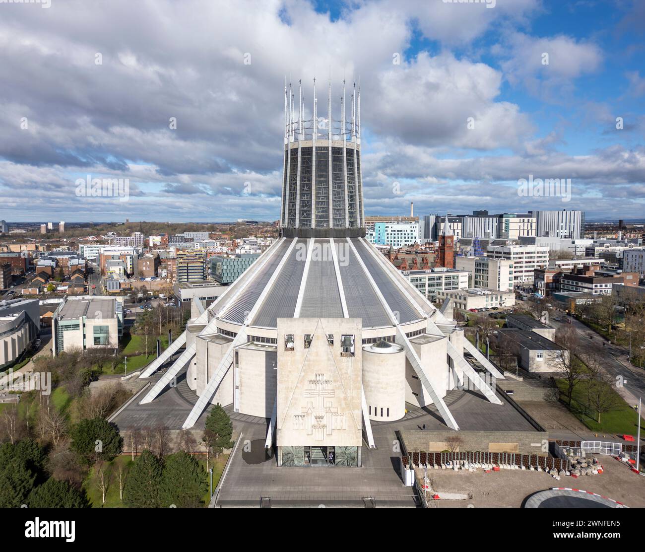 Luftaufnahme der Liverpool Metropolitan Cathedral, Merseyside, England Stockfoto