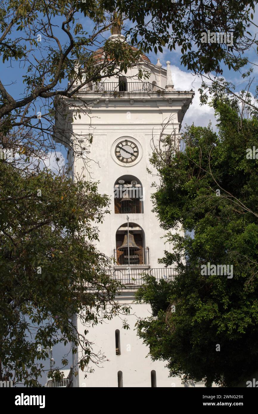 turm der Catedral Metropolitana de Santa Ana in der Innenstadt von Caracas, Venezuela Stockfoto