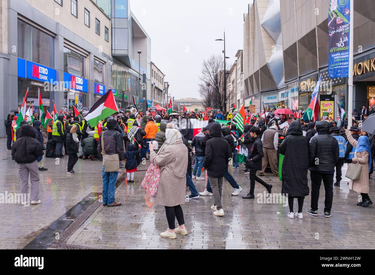 Pro Palestine march, Birmingham, 02/03/24 Stockfoto