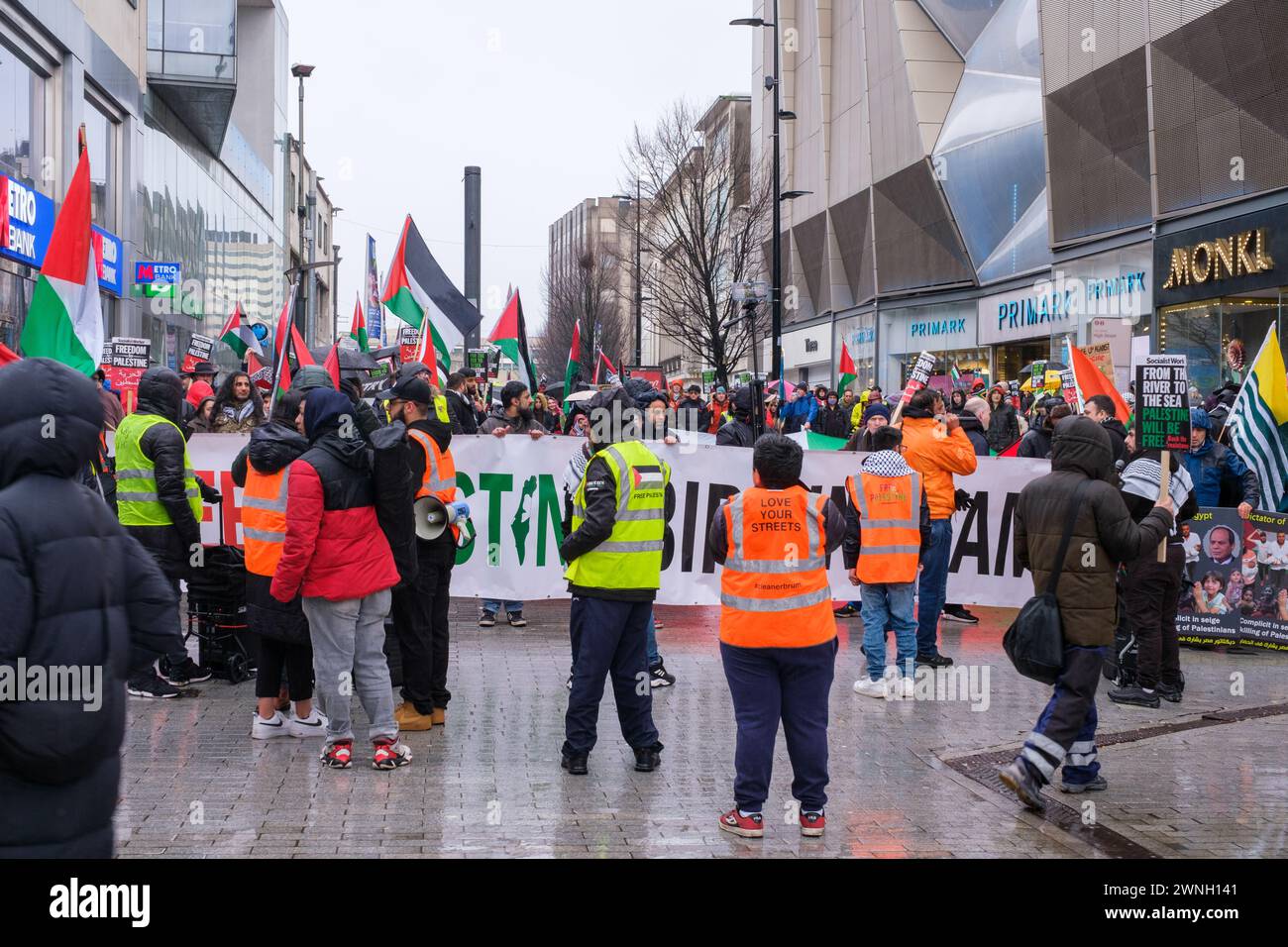 Pro Palestine march, Birmingham, 02/03/24 Stockfoto