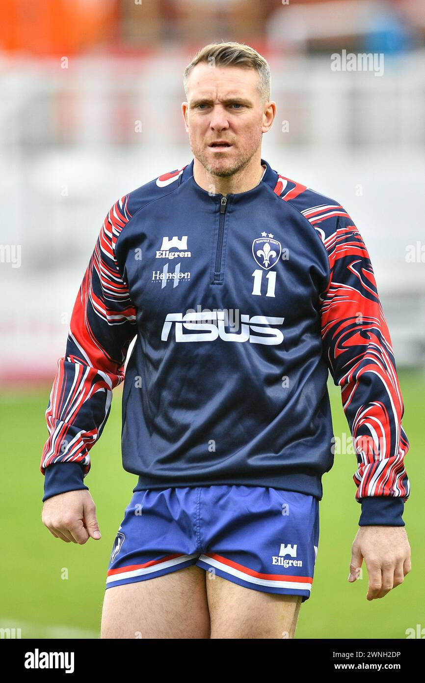 Wakefield, England – 2. März 2024 – Matty Ashurst von Wakefield Trinity. Rugby League 1895 Cup, Wakefield Trinity vs Barrow Raiders im DIY Kitchens Stadium, Wakefield, UK Dean Williams Stockfoto