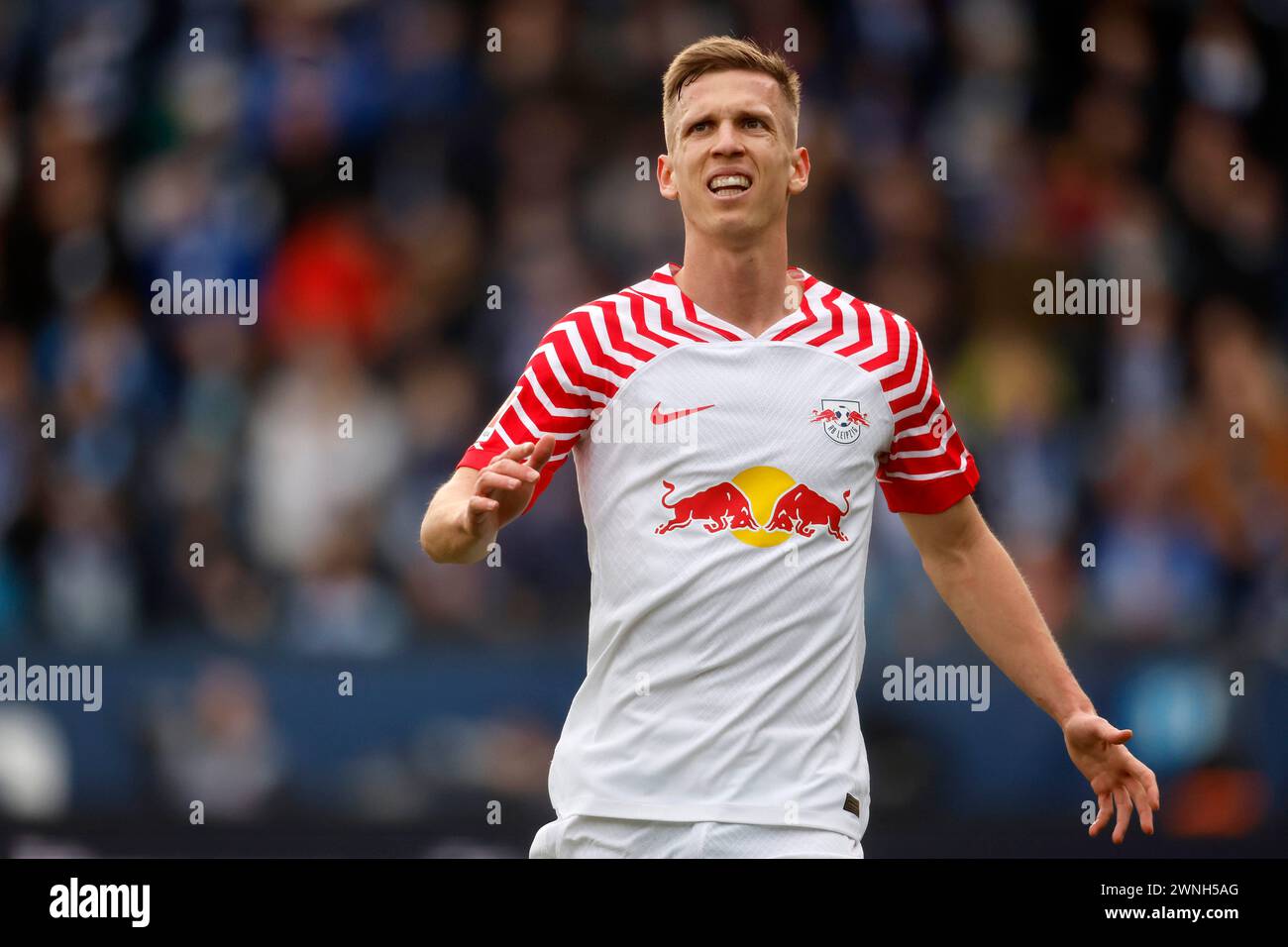 Bochum, Deutschland, 1. Fussball-Bundesliga 24. Spieltag VFL Bochum: RB Leipzig 1:4 02. 03. 2024 im Vonovia Ruhrstadion in Bochum Daniel OLMO (RBL) Foto: Norbert Schmidt, Düsseldorf Stockfoto