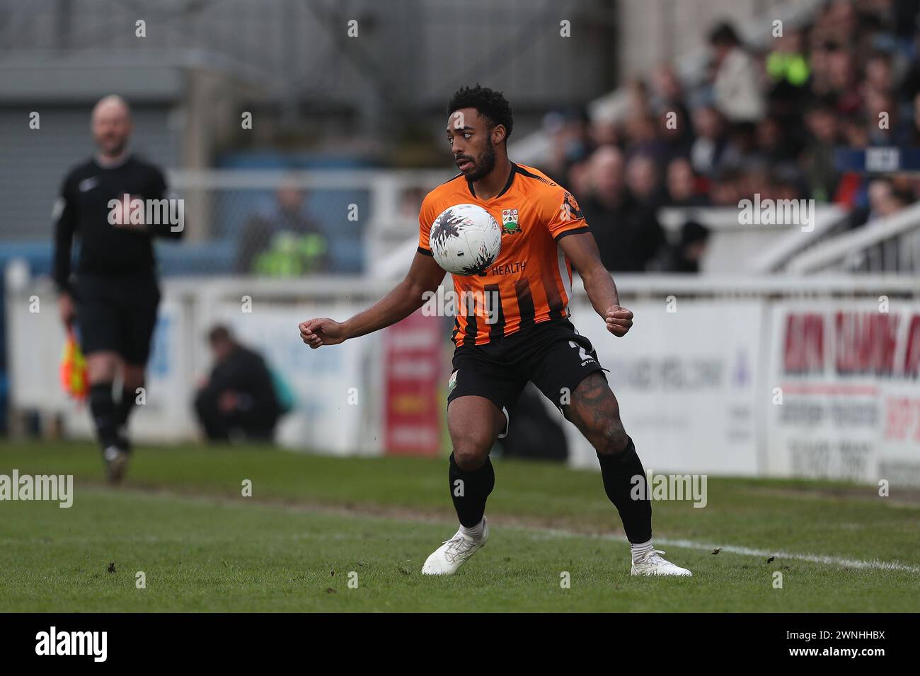 Barnet's Reece Hall-Johnson während des Vanarama National League-Spiels zwischen Hartlepool United und Barnet im Victoria Park, Hartlepool am Samstag, den 2. März 2024. (Foto: Mark Fletcher | MI News) Credit: MI News & Sport /Alamy Live News Stockfoto