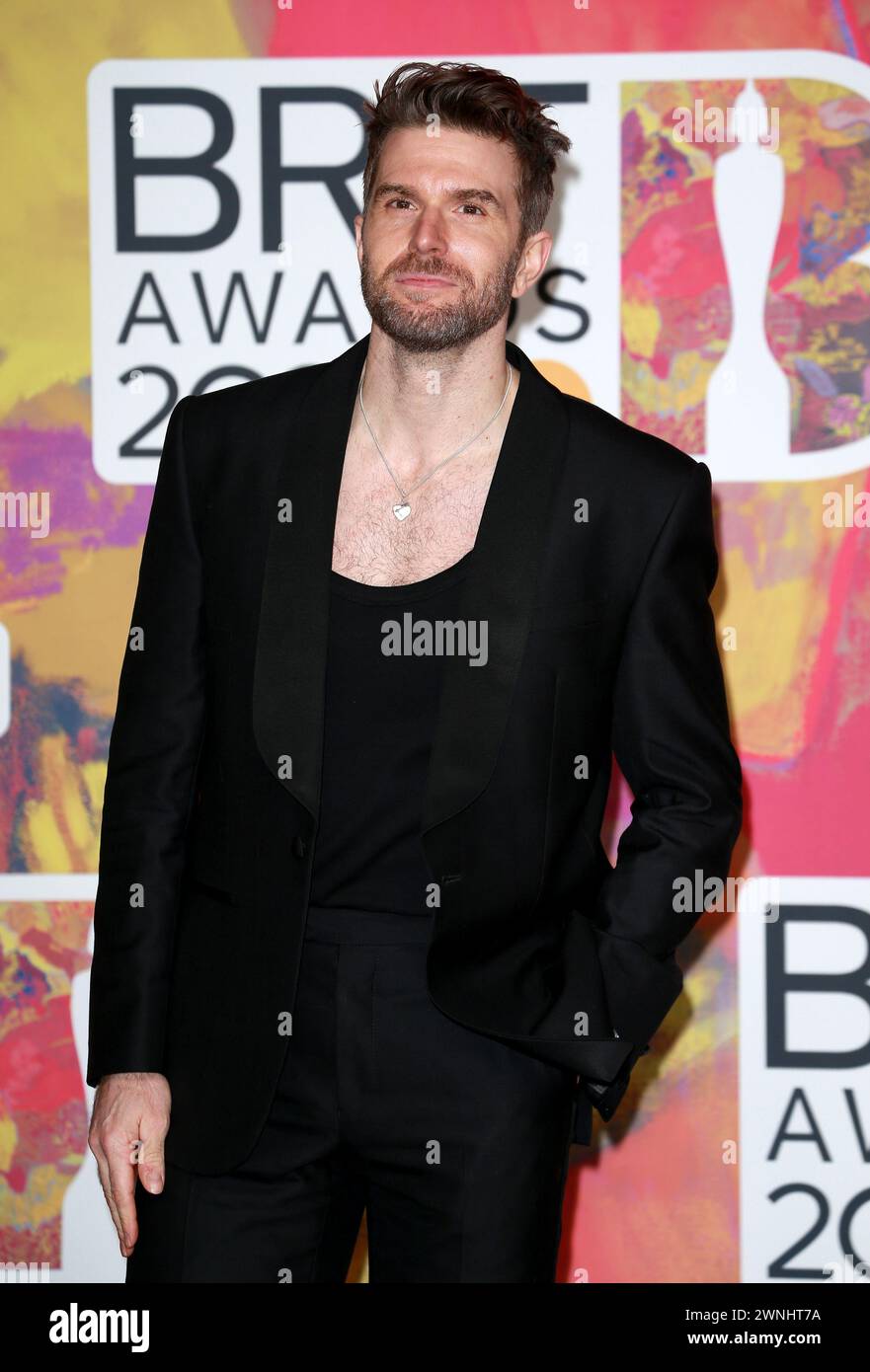 London, Großbritannien. März 2024. Joel Dommett nimmt an den BRIT Awards 2024 in der O2 Arena Teil. (Foto: Fred Duval/SOPA Images/SIPA USA) Credit: SIPA USA/Alamy Live News Stockfoto