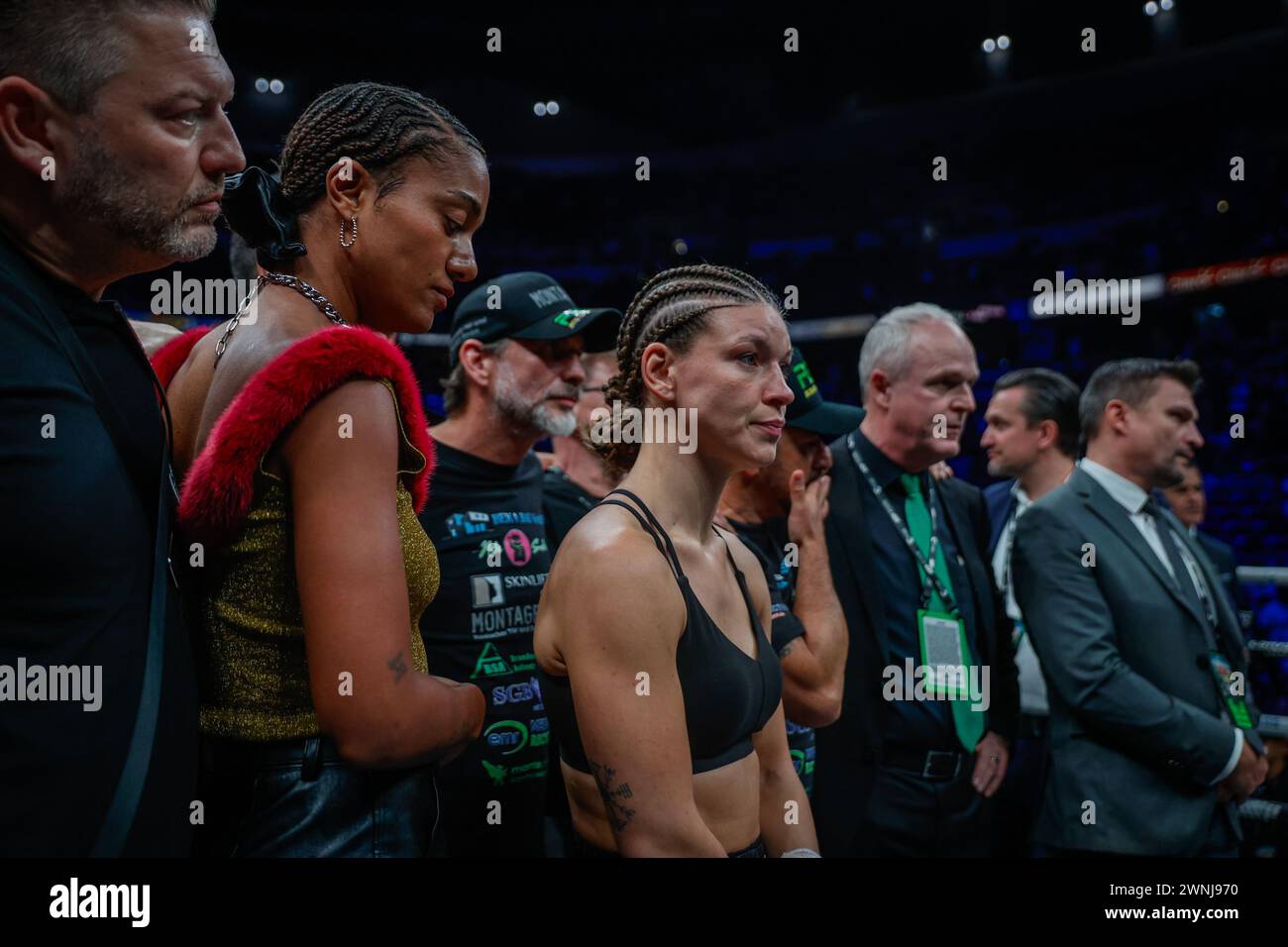 San Juan, Puerto Rico. März 2024. Boxen: Federgewicht, Frauen, Weltmeisterschaftskampf, Serrano (Puerto Rico) - Meinke (Deutschland). Nina Meinke reagiert auf die Absage des Kampfes. Quelle: Kendall Torres/dpa/Alamy Live News Stockfoto