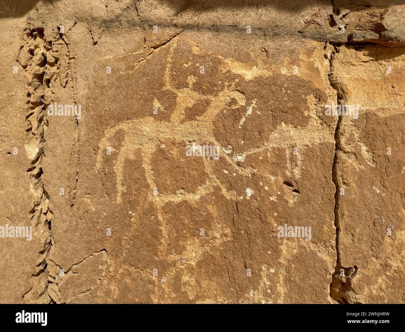 Al Ula Altstadt , Saudi-Arabien - 7. juni 2023 - Alte archäologische Inschriften der Nabatäer oder Nabatäer Zivilisation in Madain Saleh in Al UL Stockfoto