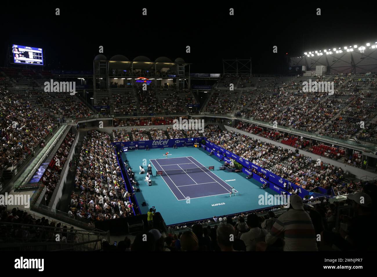 Acapulco, Mexiko. März 2024. Der Australier Alex de Minaur und der Norweger Casper Ruud treten im Finale der Männer beim Tennis-Turnier der ATP Mexican Open 2024 in Acapulco, Mexiko, am 2. März 2024 an. Quelle: Francisco Canedo/Xinhua/Alamy Live News Stockfoto