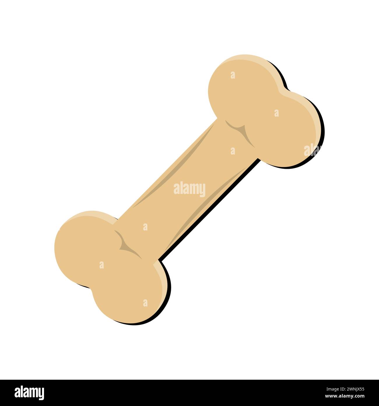 Symbol für Hundeknochenvektor. Zeichentrickhund Icon Flat Design PET Care, Knochen Spielzeug Maskottchen Icon Vektor Illustration Design, Vektor 10 EPS. Stock Vektor