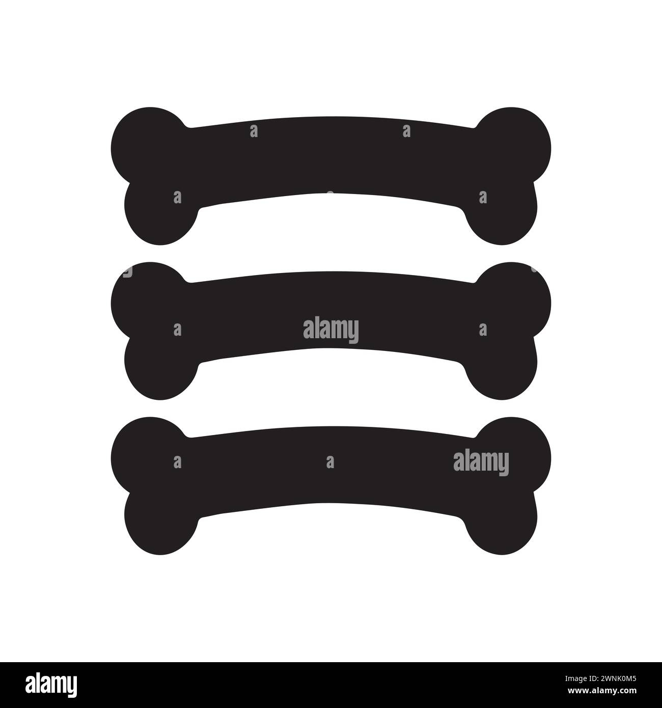 Symbol für Hundeknochenvektor. Zeichentrickhund Icon Flat Design PET Care, Knochen Spielzeug Maskottchen Icon Vektor Illustration Design, Vektor 10 EPS. Stock Vektor