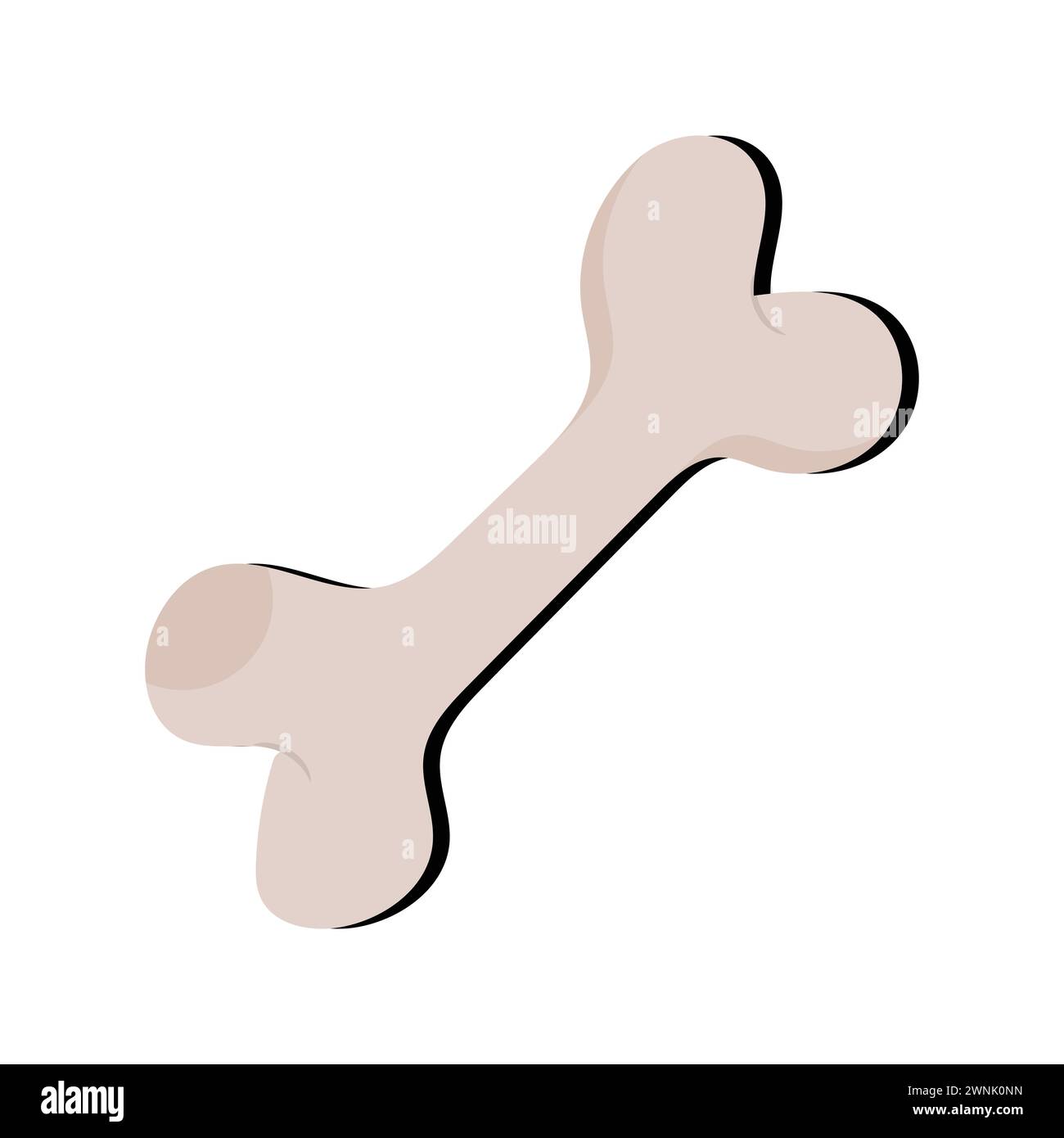 Symbol für Hundeknochenvektor. Zeichentrickhund Icon Flat Design PET Care, Knochen Spielzeug Maskottchen Icon Vektor Illustration Design, Vektor 10 EPS. Stock Vektor