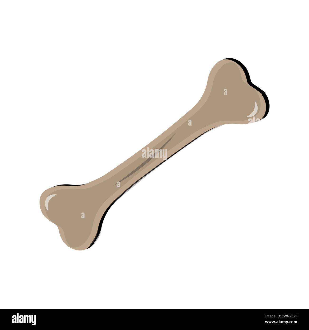 Symbol für Hundeknochenvektor. Zeichentrickhund Icon Flat Design PET Care, Knochen Spielzeug Maskottchen Icon Vektor Illustration Design, Vektor 10 EPS. Stock Vektor