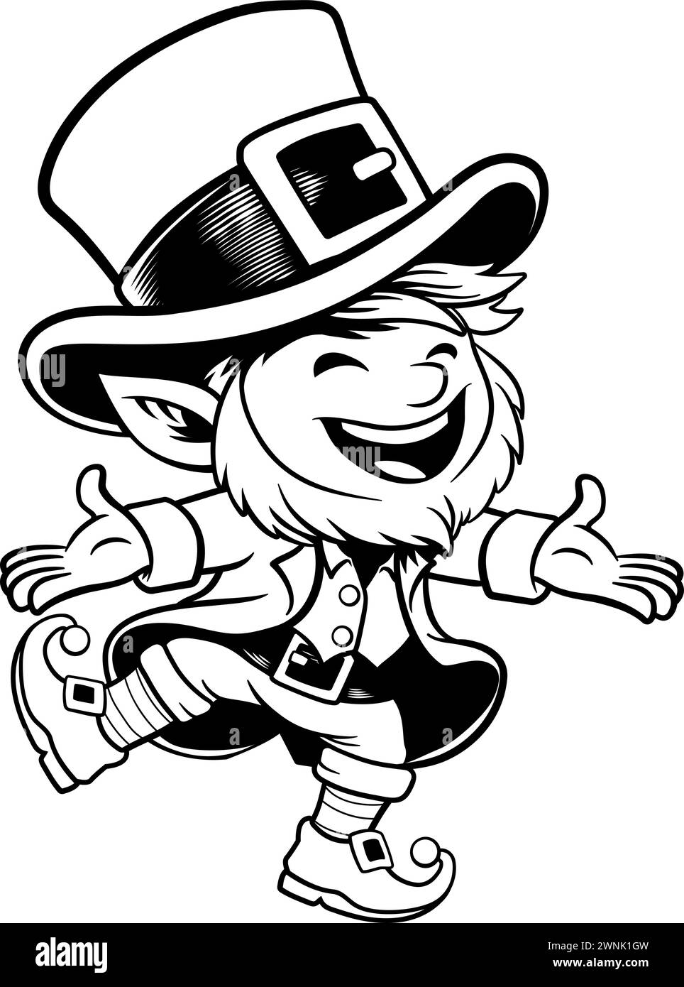 Niedlicher Irischer St. Patricks Day Cartoon Mit Kobold Stock Vektor