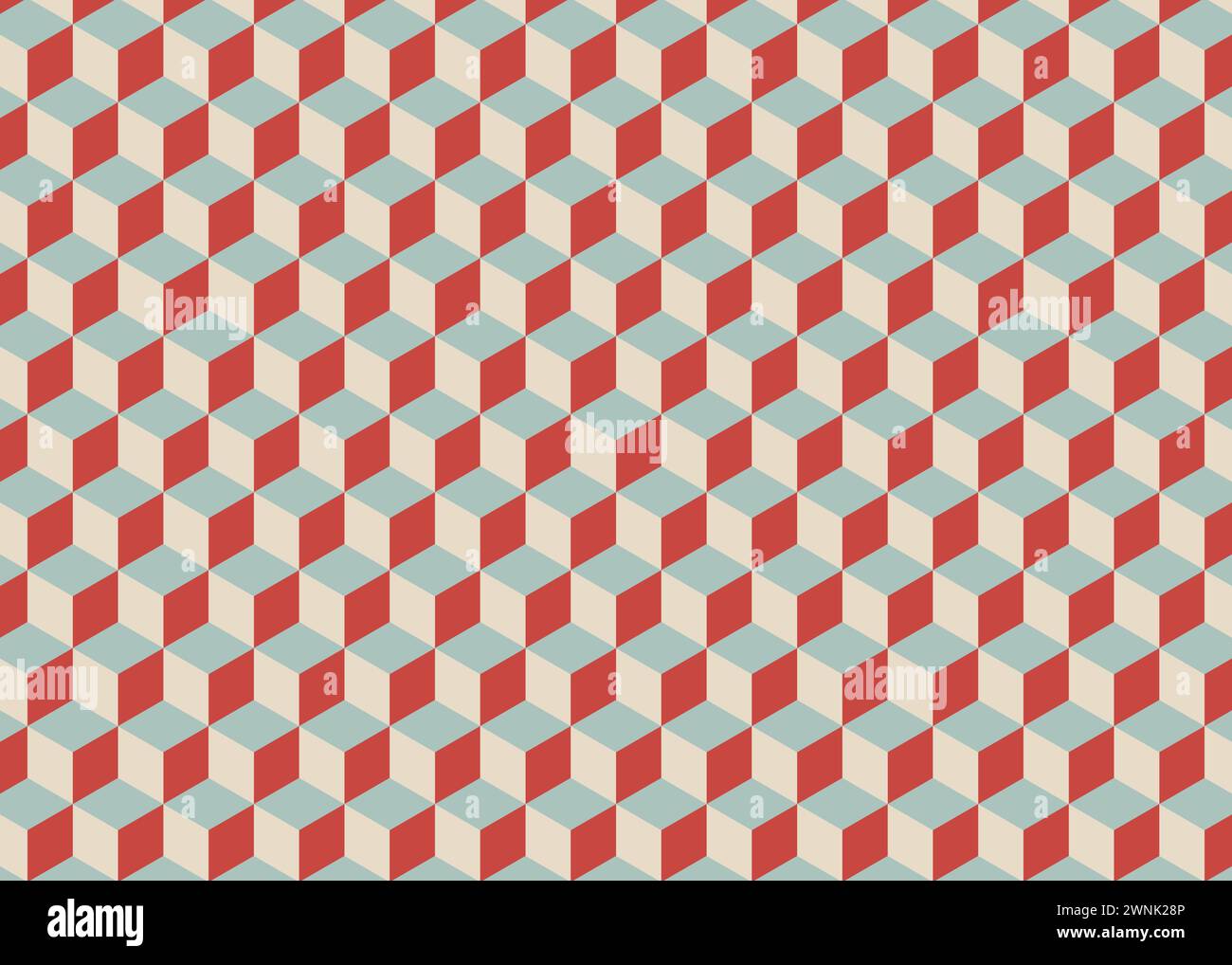 Abstraktes 3D-Retro-Cubes nahtloses Muster. Isometrische kubische Blöcke Struktur Vektor Hintergrund für Web mobile Schnittstelle oder Gewebe, Textildruck usag Stock Vektor