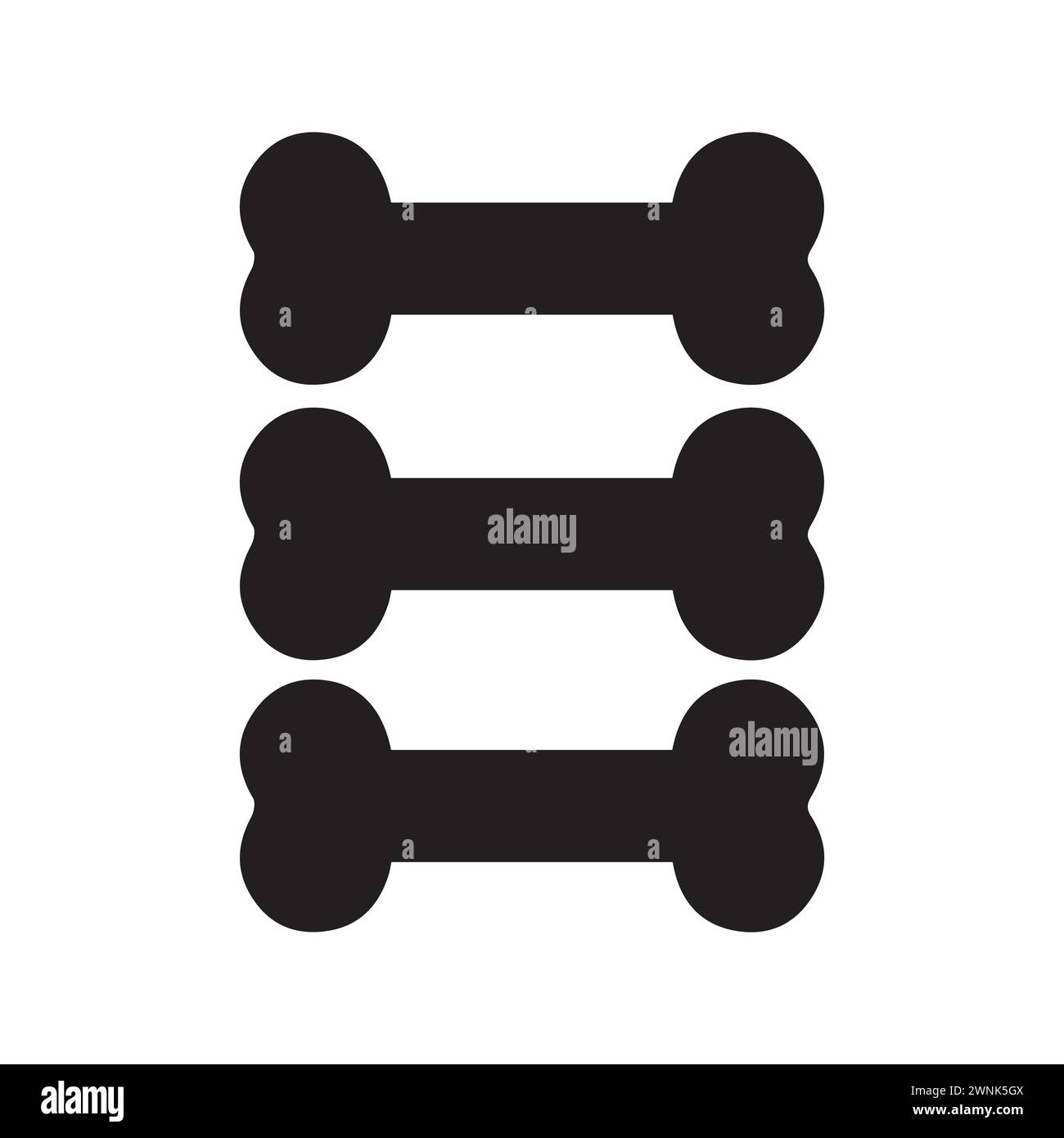 Symbol für Hundeknochenvektor. Zeichentrickhund Icon Flat Design PET Care, Knochen Spielzeug Maskottchen Icon Vektor Illustration Design, Vektor 10 EPS. Stock Vektor