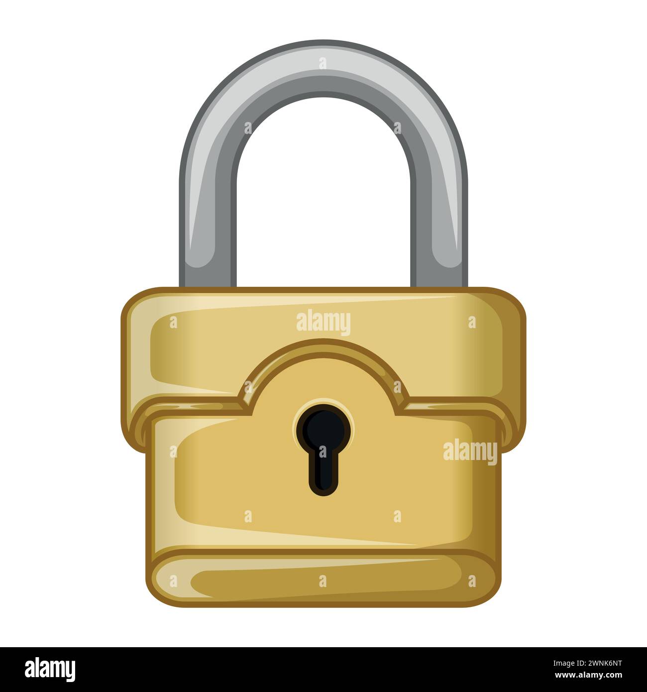 Vektor-Design von Metall-Vorhängeschloss für persönliche Sicherheit, Vorhängeschloss für Schlosser Stock Vektor