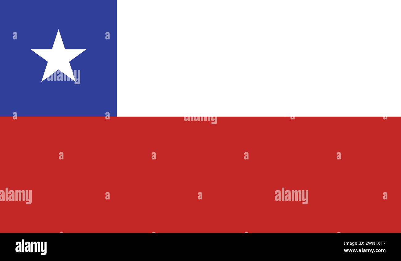 Nationalflagge von Chile Vektor, Chile Flagge Hintergrund, Chile Zeichen Stock Vektor