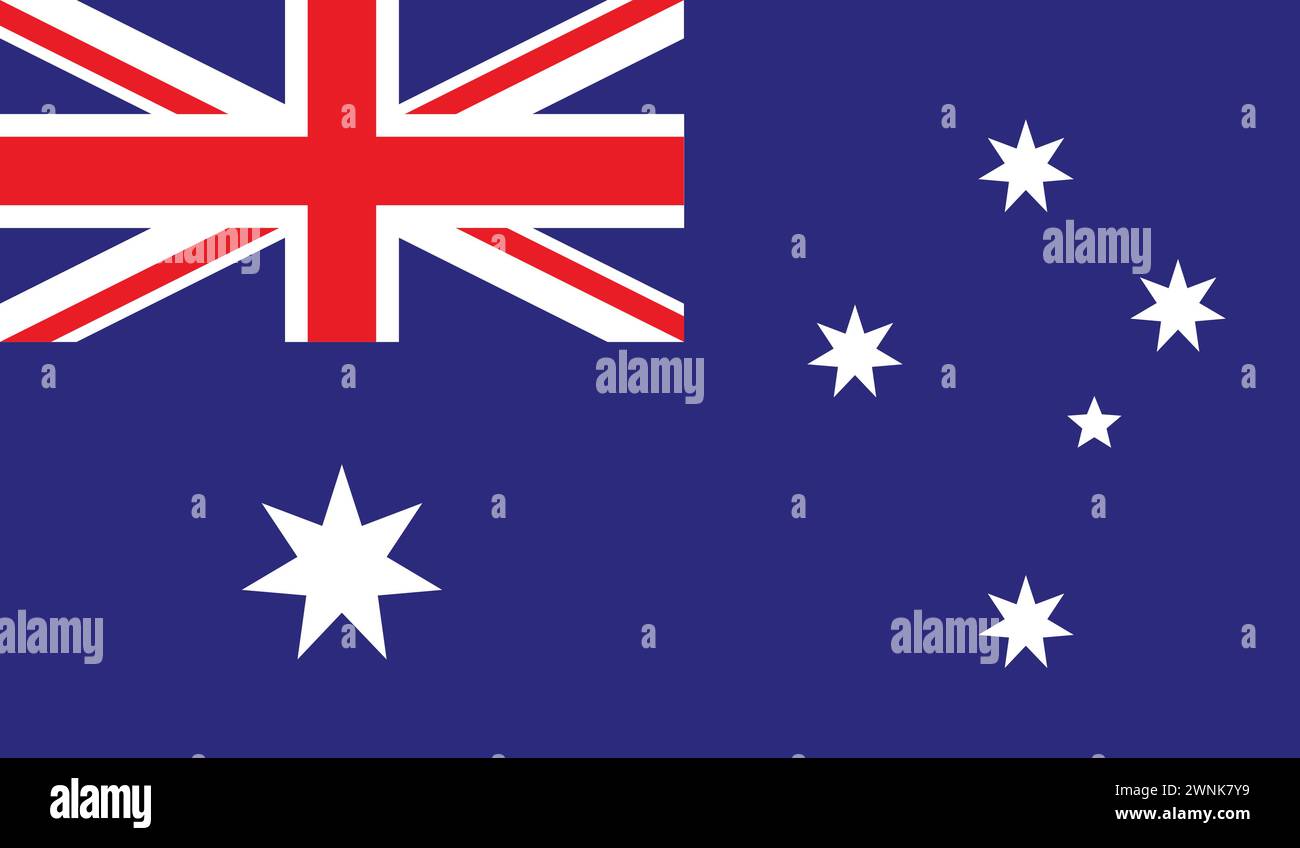 Nationalflagge von Australien, Hintergrundflagge, australisches Zeichen Stock Vektor