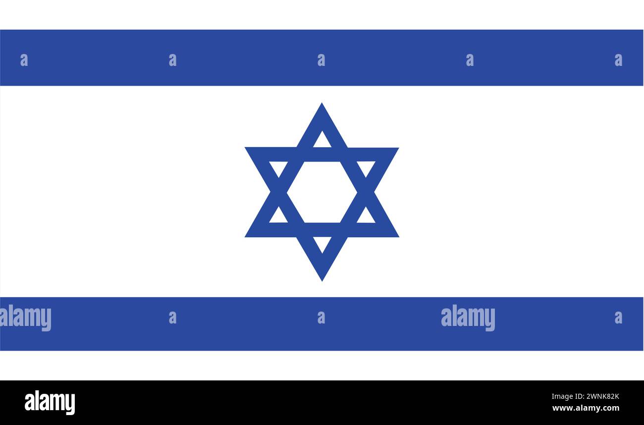 Israel Flagge | Nationalflagge von Israel Vektor, Israel Zeichen Stock Vektor
