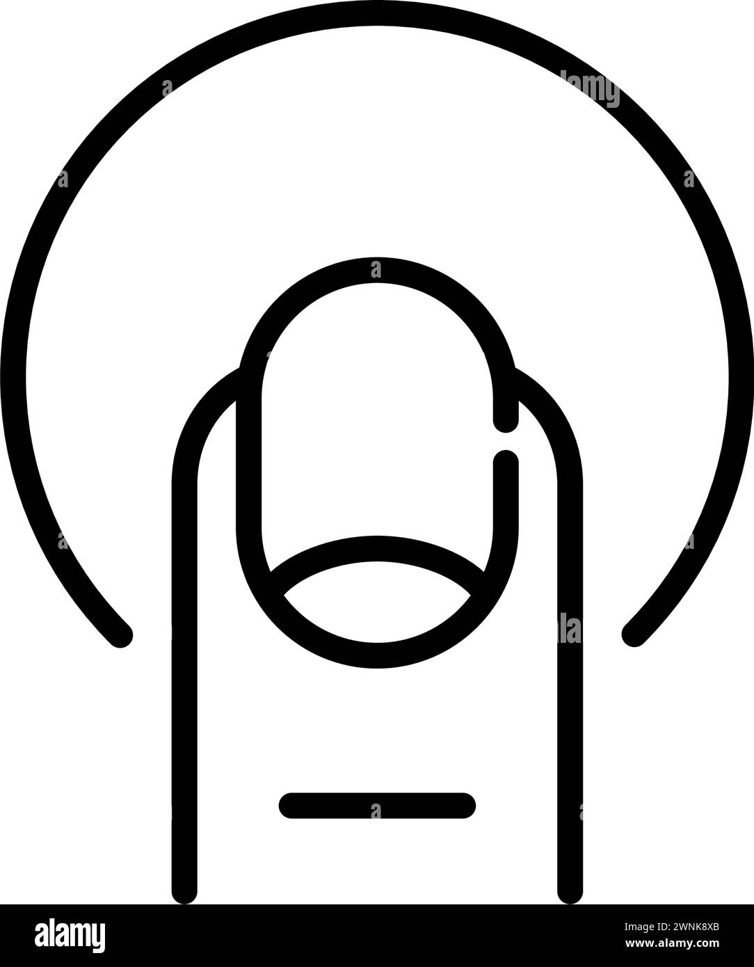 Taste mit dem Finger drücken. Fingerabdruckerkennung. Pixel Perfect Vektor-Symbol Stock Vektor