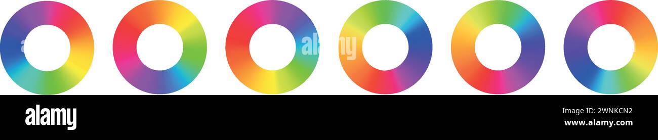 Regenbogenradialer Farbverlauf Wirbel von Farben im Kreis, Spektrum. Lebendige Hintergründe. Abbildung des flachen Vektors isoliert Stock Vektor