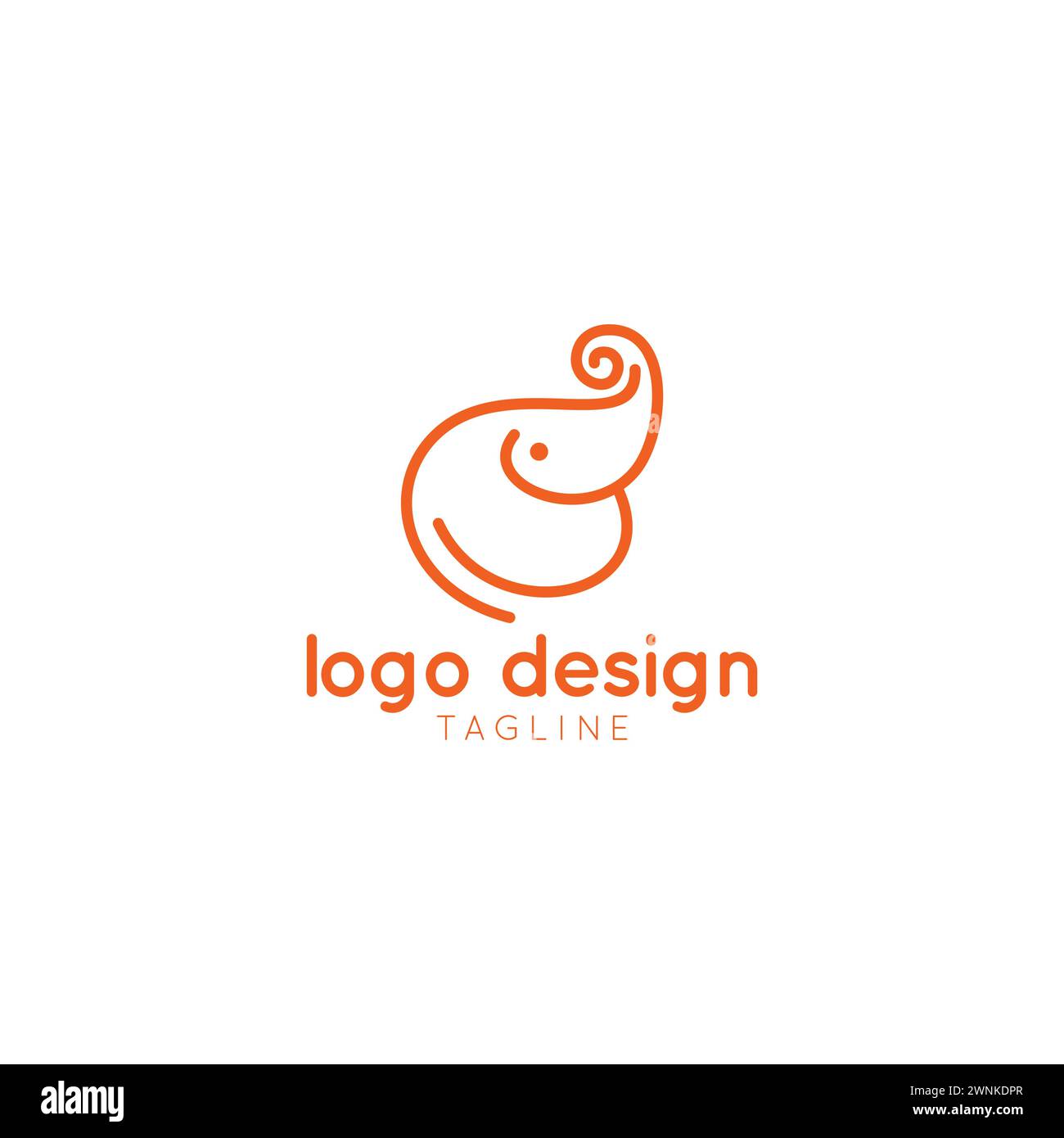 B Elefantenlogo. Elephant Line Logo Stock Vektor