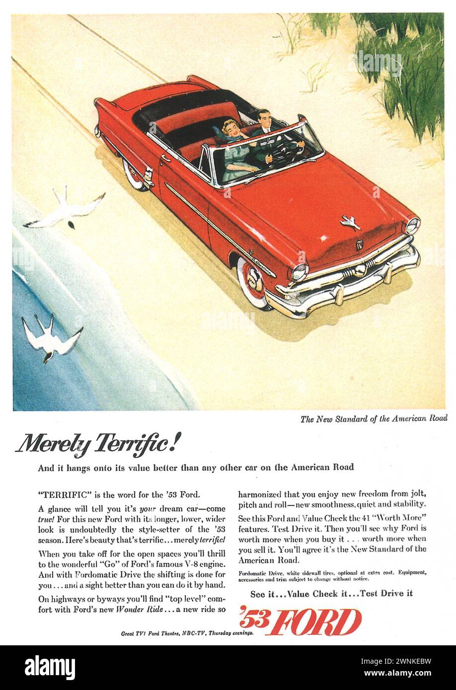53 Ford Printwerbung, 1953 Stockfoto