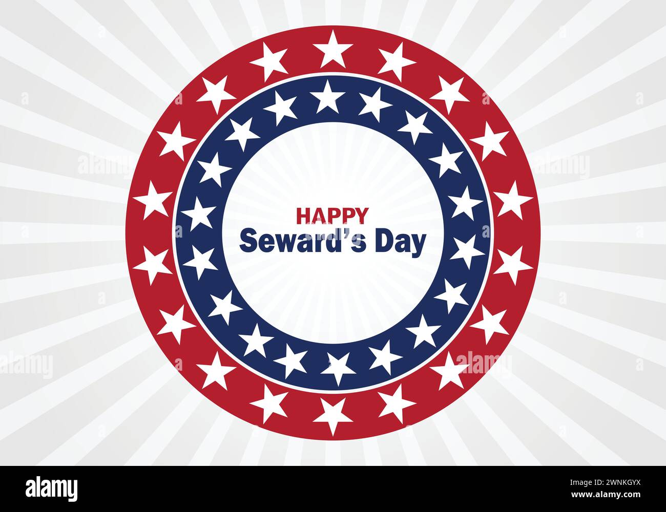 Happy Seward's Day Tapete mit Typografie. Happy Seward's Day, Hintergrund Stock Vektor