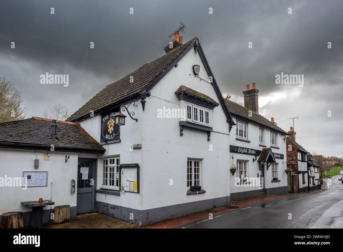 Bolney, 1. März 2024: Die kürzlich geschlossenen Eight Bells in Bolney, West Sussex Stockfoto