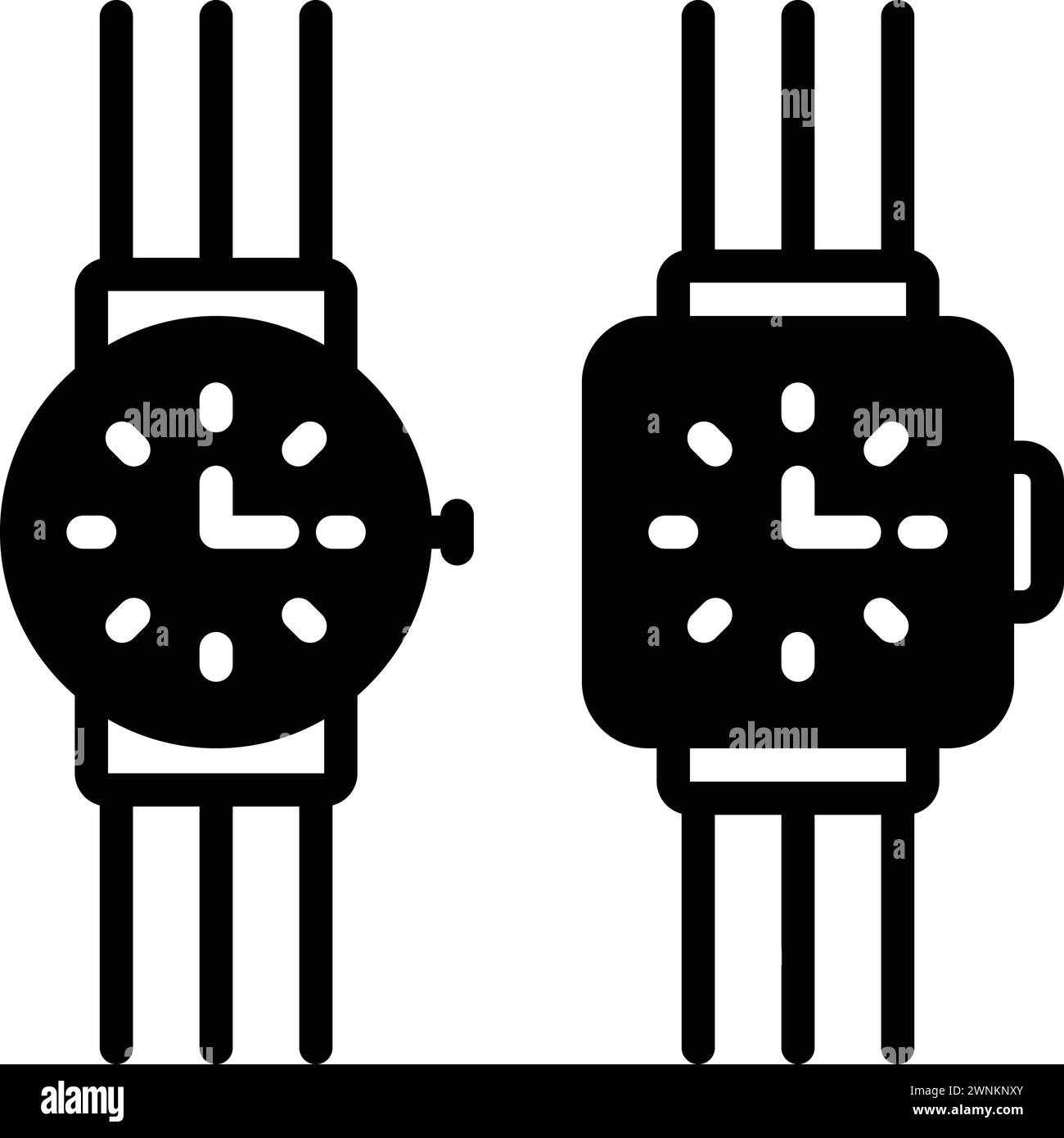 Symbol für Uhren, Armbanduhr Stock Vektor