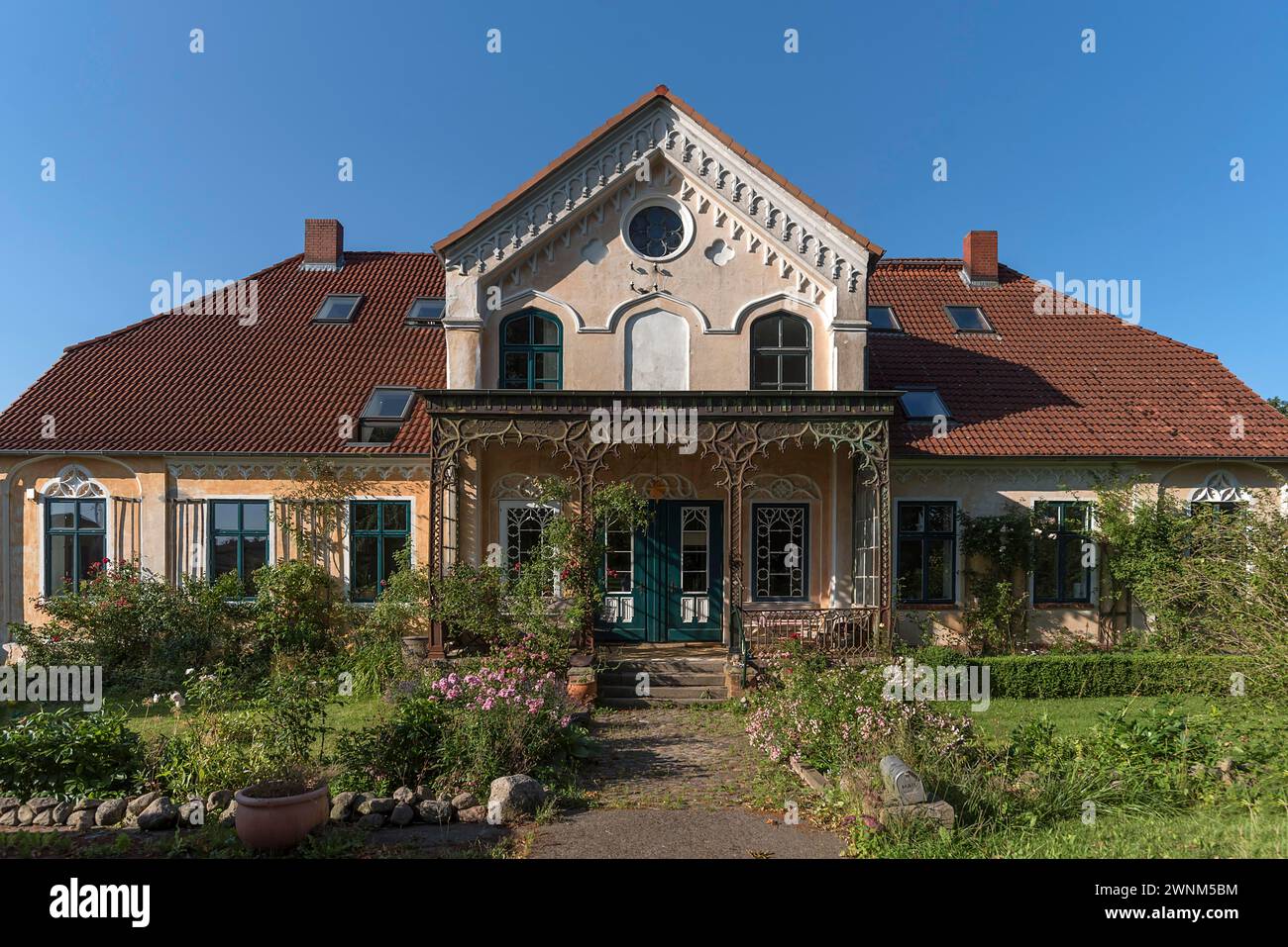 Jugendstilvilla, erbaut um 1900, Roegnitz, Mecklenburg, -Vorpommern, Deutschland Stockfoto