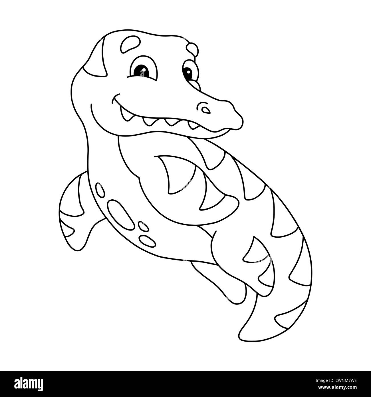 Ausmalseite für Kinder. Digitaler Stempel. Figur im Cartoon-Stil. Isoliert auf weißem Hintergrund. Vektorabbildung. Stock Vektor