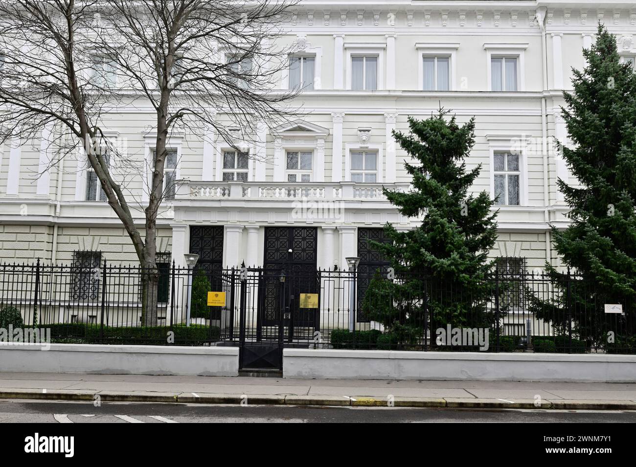 Wien, Österreich. Russische Botschaft in Wien im 3. Bezirk Stockfoto