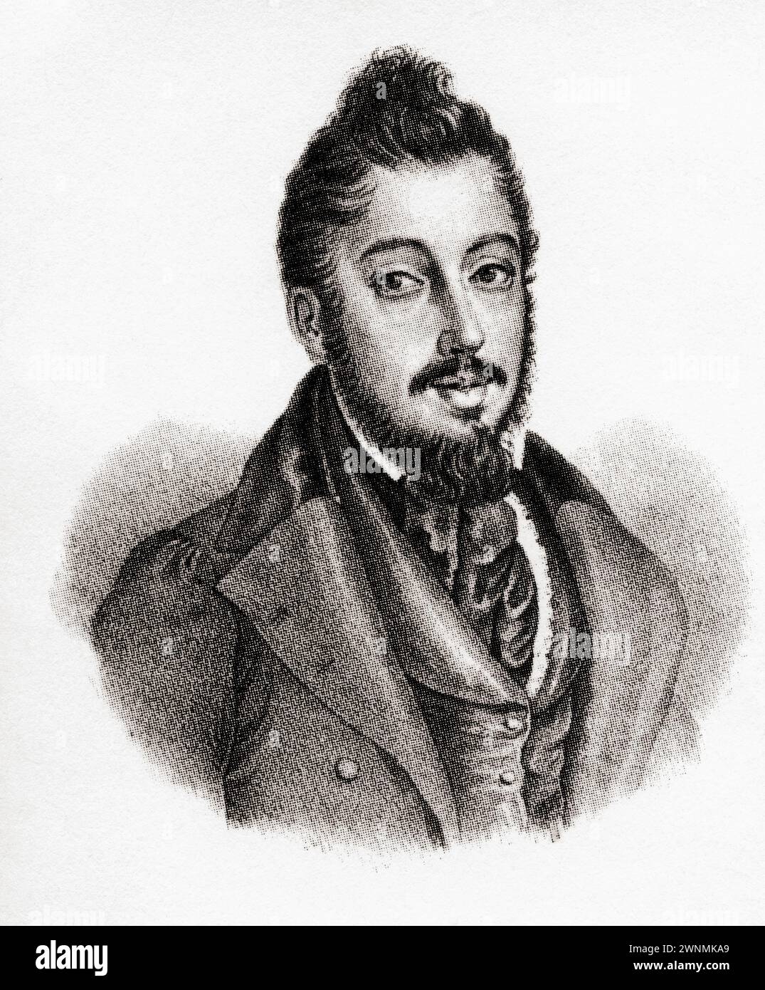 Mariano José de Larra y Sánchez de Castro, 1809–1837. Der spanische Journalist, Romanautor, Dramatiker und Politiker, der mit 27 Jahren Selbstmord beging. Stockfoto