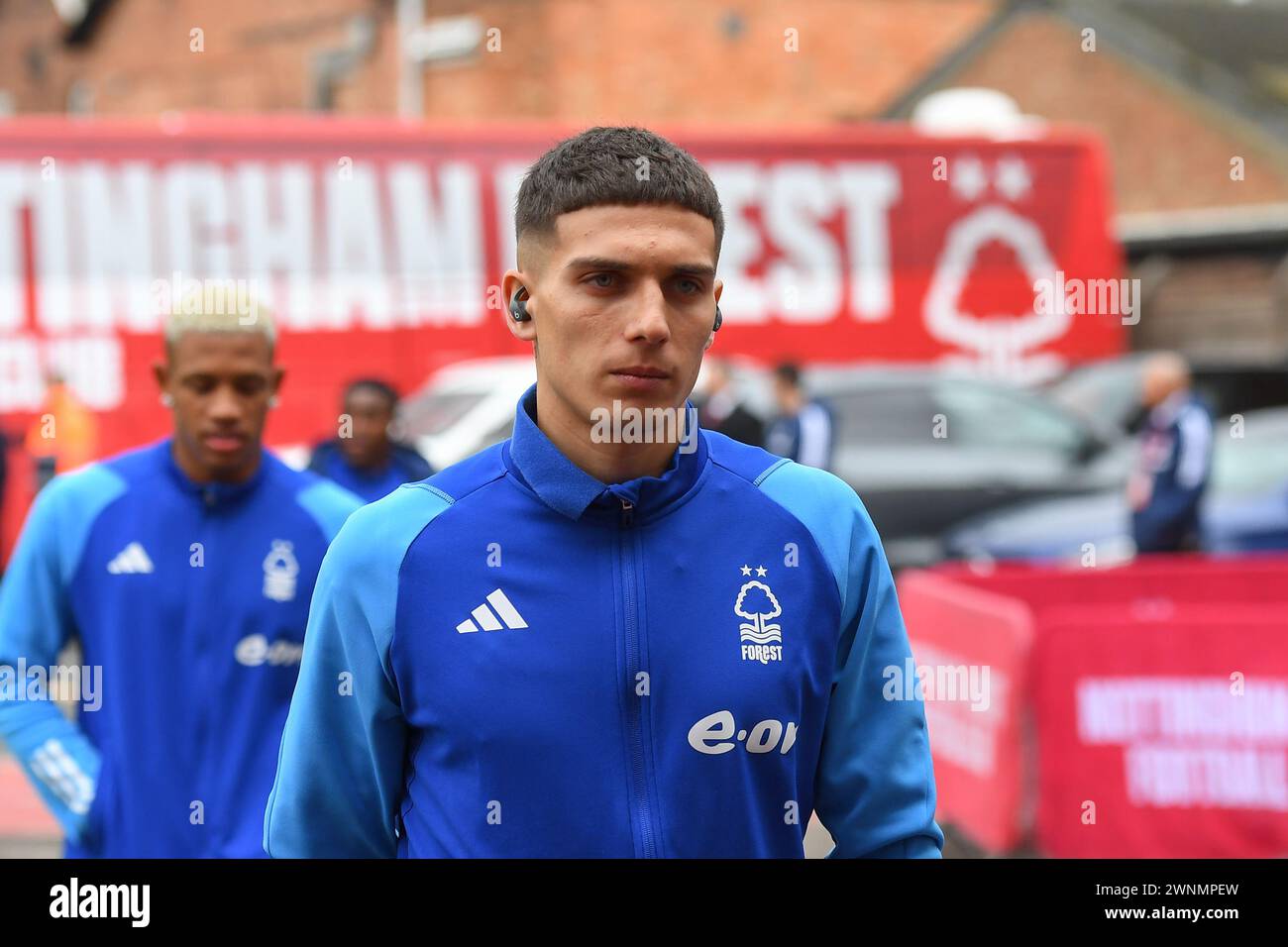 Nicolas Dom'nguez aus Nottingham Forest während des Premier League-Spiels zwischen Nottingham Forest und Liverpool auf dem City Ground, Nottingham, am Samstag, den 2. März 2024. (Foto: Jon Hobley | MI News) Credit: MI News & Sport /Alamy Live News Stockfoto