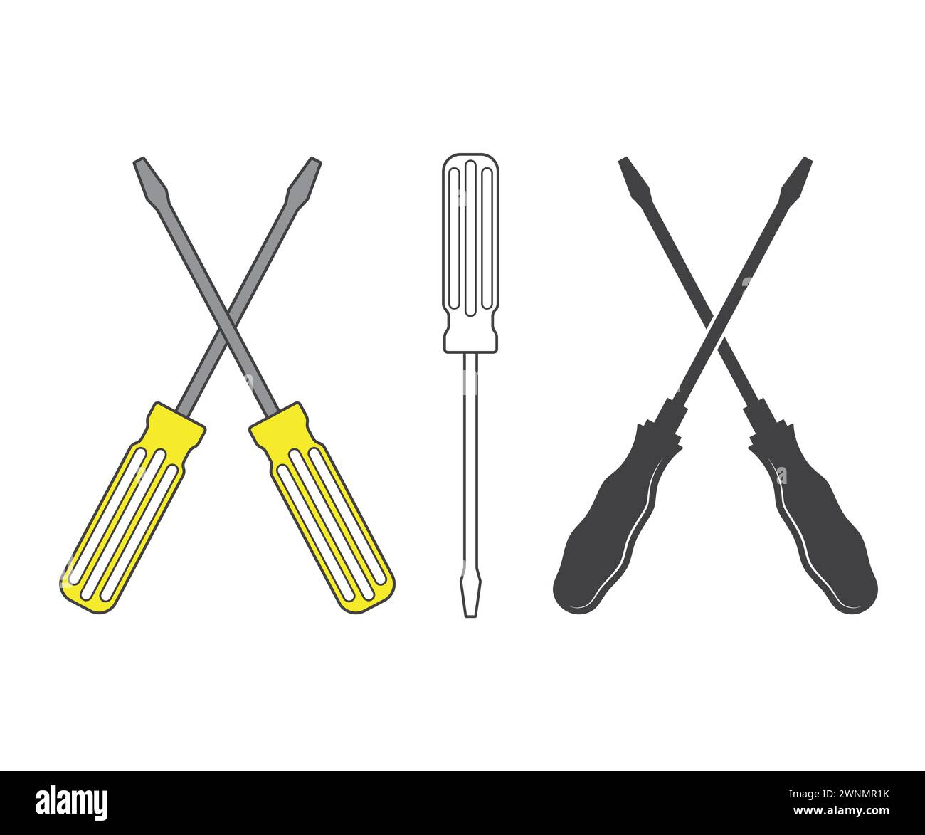 Kreuzschraubendreher, Schraubendreher, Schraubendreher Monogramm, Mechanic Tools SVG, Schraubendreher Stock Vektor