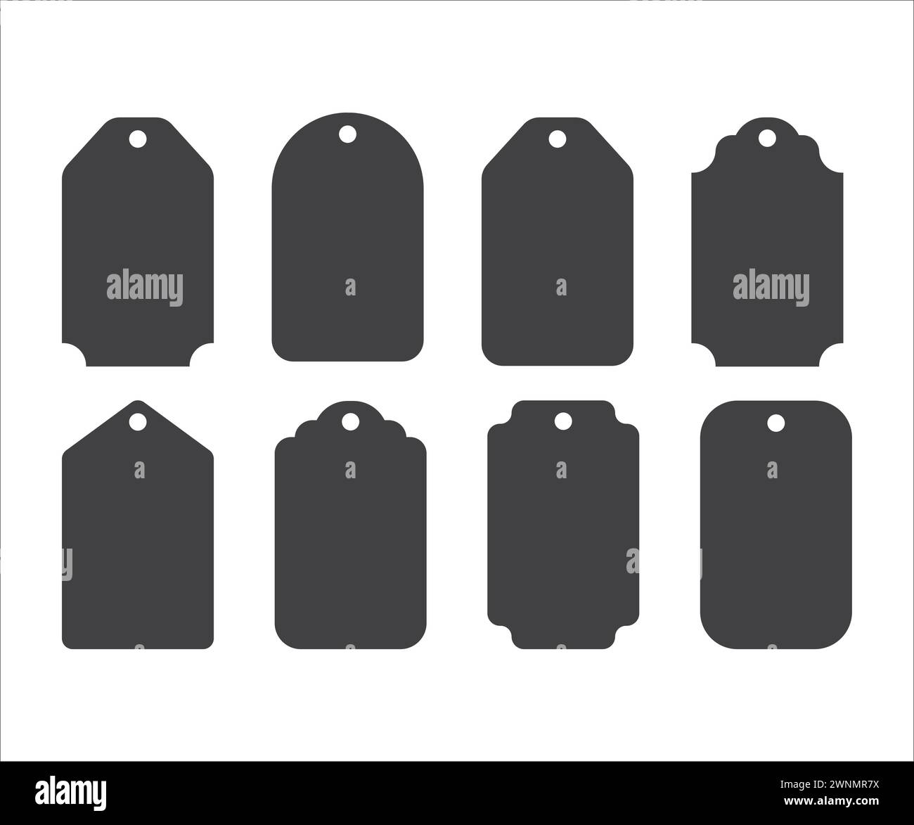 Geschenkanhänger Vektor, Geschenkanhänger SVG Bundle, Label Clipart, Geschenketikett, Geschenkbeutel Tags Vorlage, Cut File Label, Tags Vorlage, Etikett, Tuch, Geschenk, Benutzerdefiniert Stock Vektor