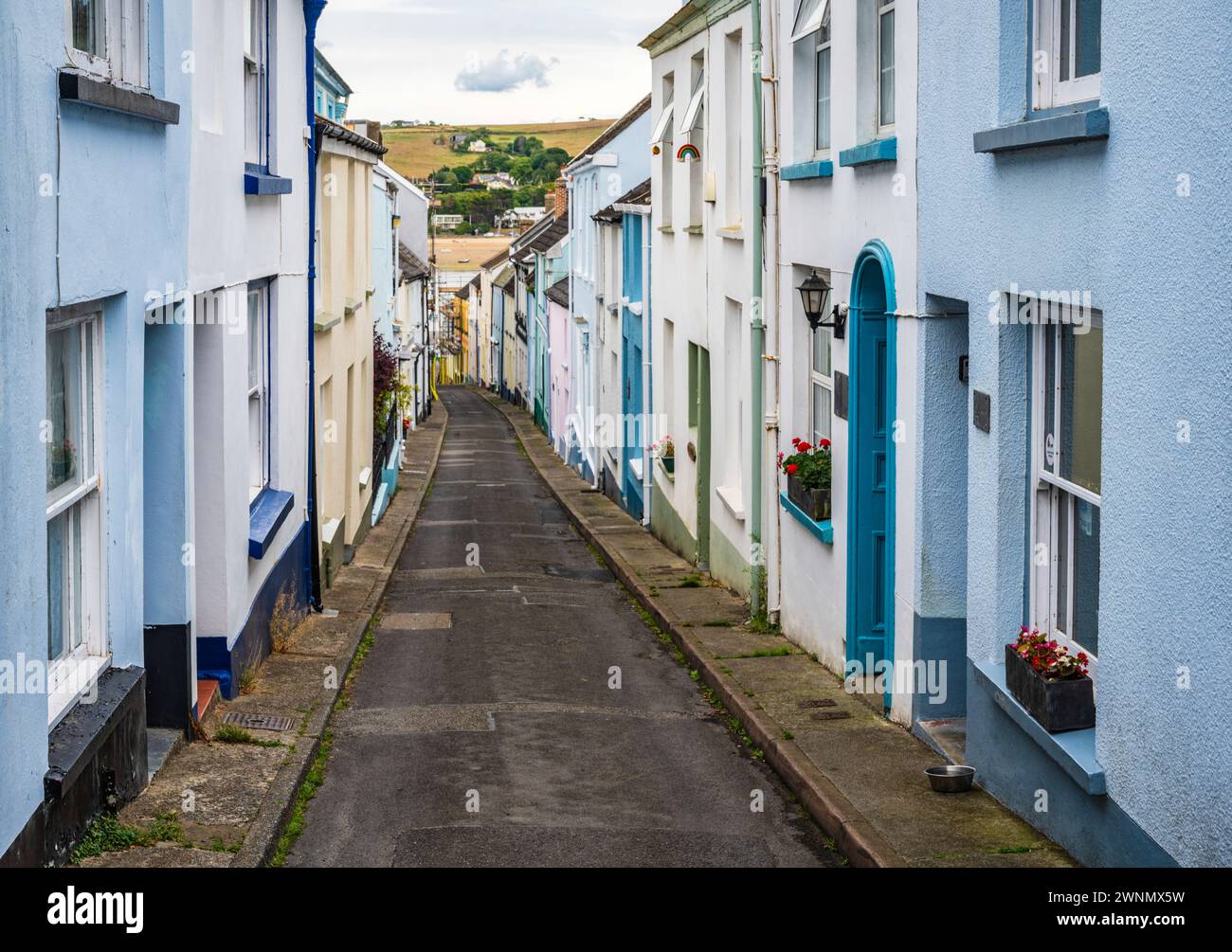 Bude Street in Appledore, einem Dorf an der Mündung des Flusses Torridge an der Nordküste von Devon, England. Stockfoto